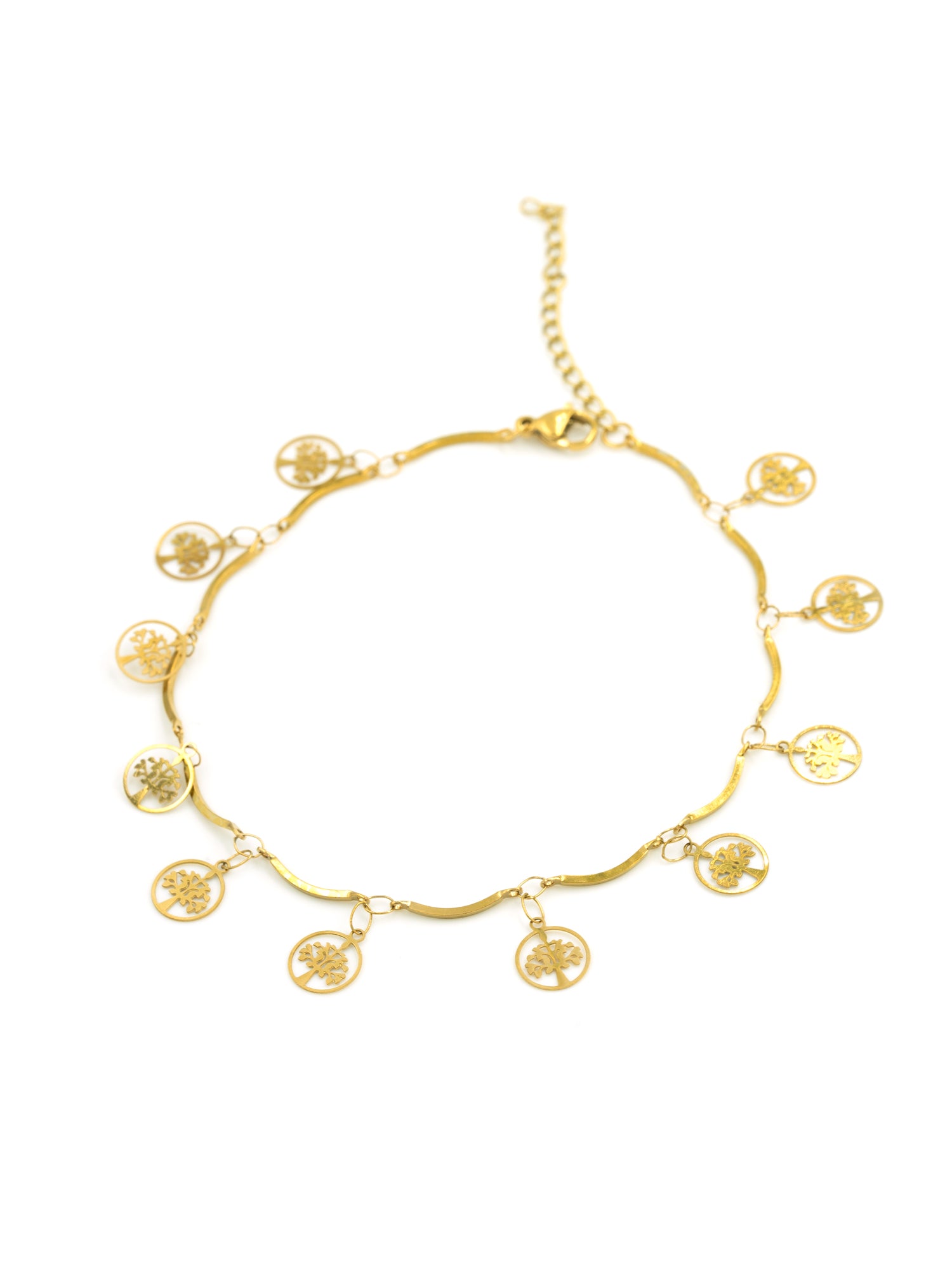 Artklim Gold Plated Mini Evil Eye Beaded Anti Tarnish Anklet