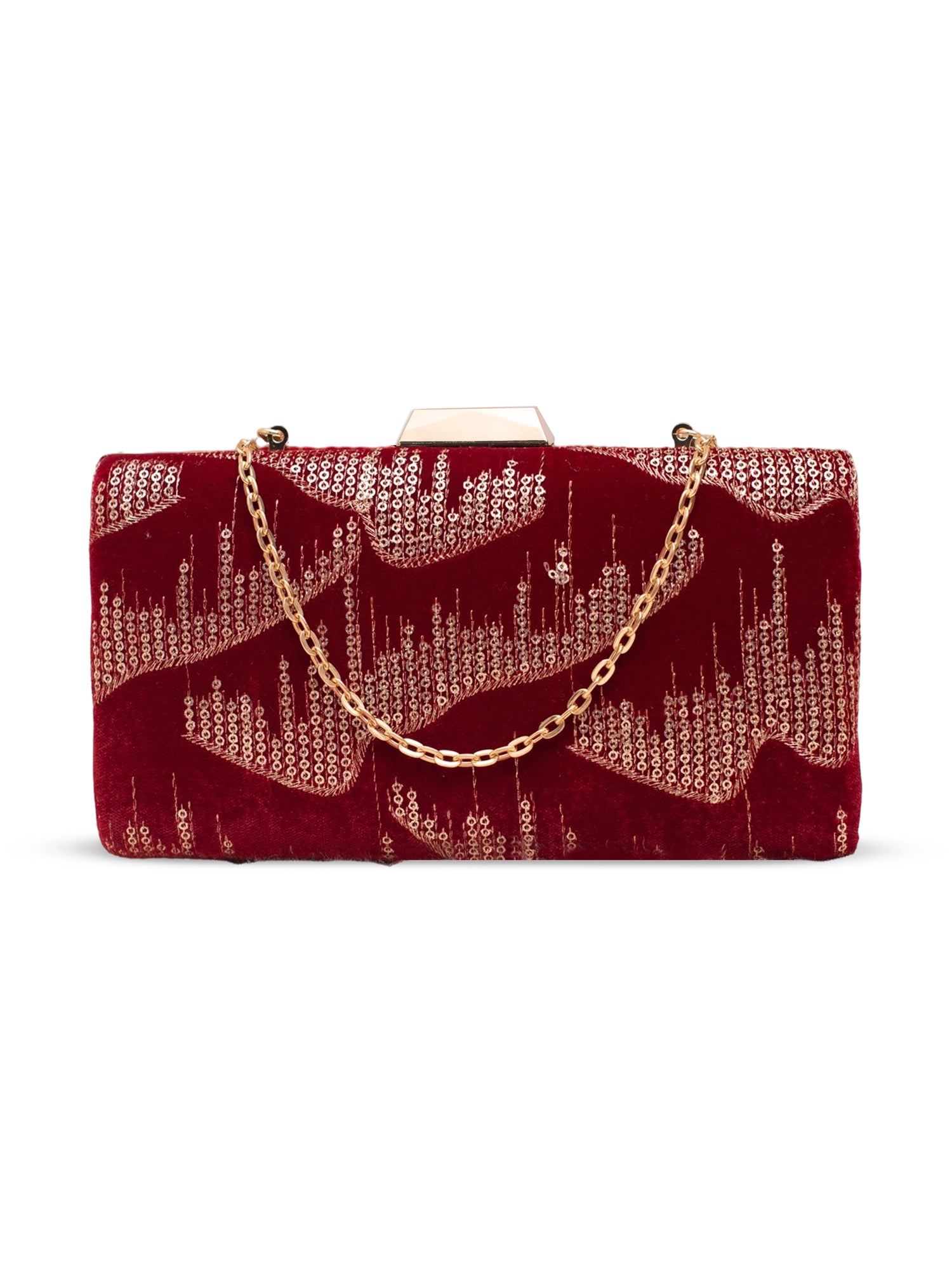 Artklim Wine Red Velvet Glow Clutch