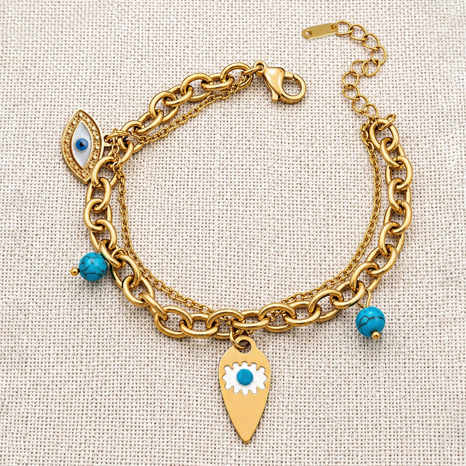 Artklim Premium Evil Eye Protection Charm Anti-Tarnish Bracelet