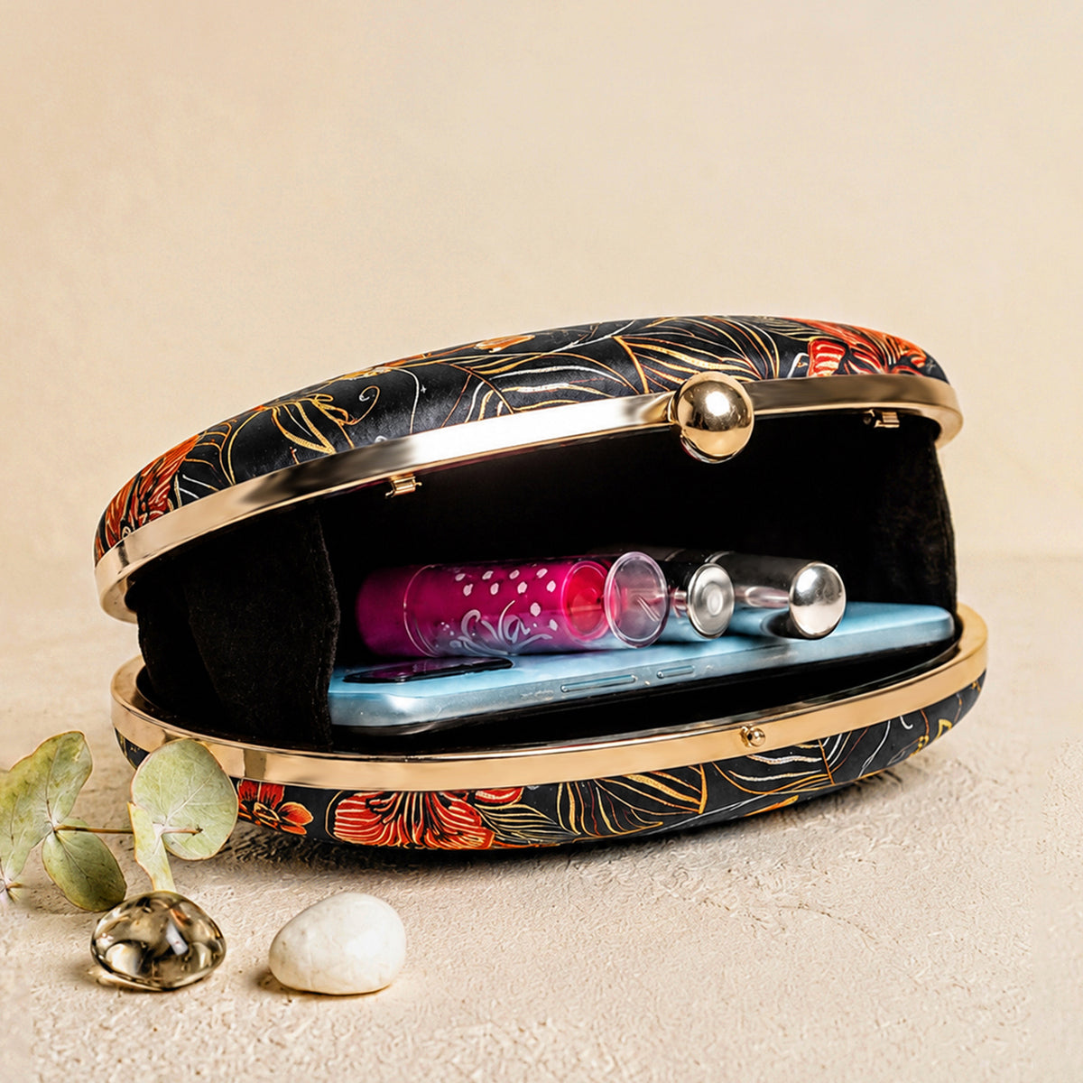 Artklim Floral Printed Elegant Clutch