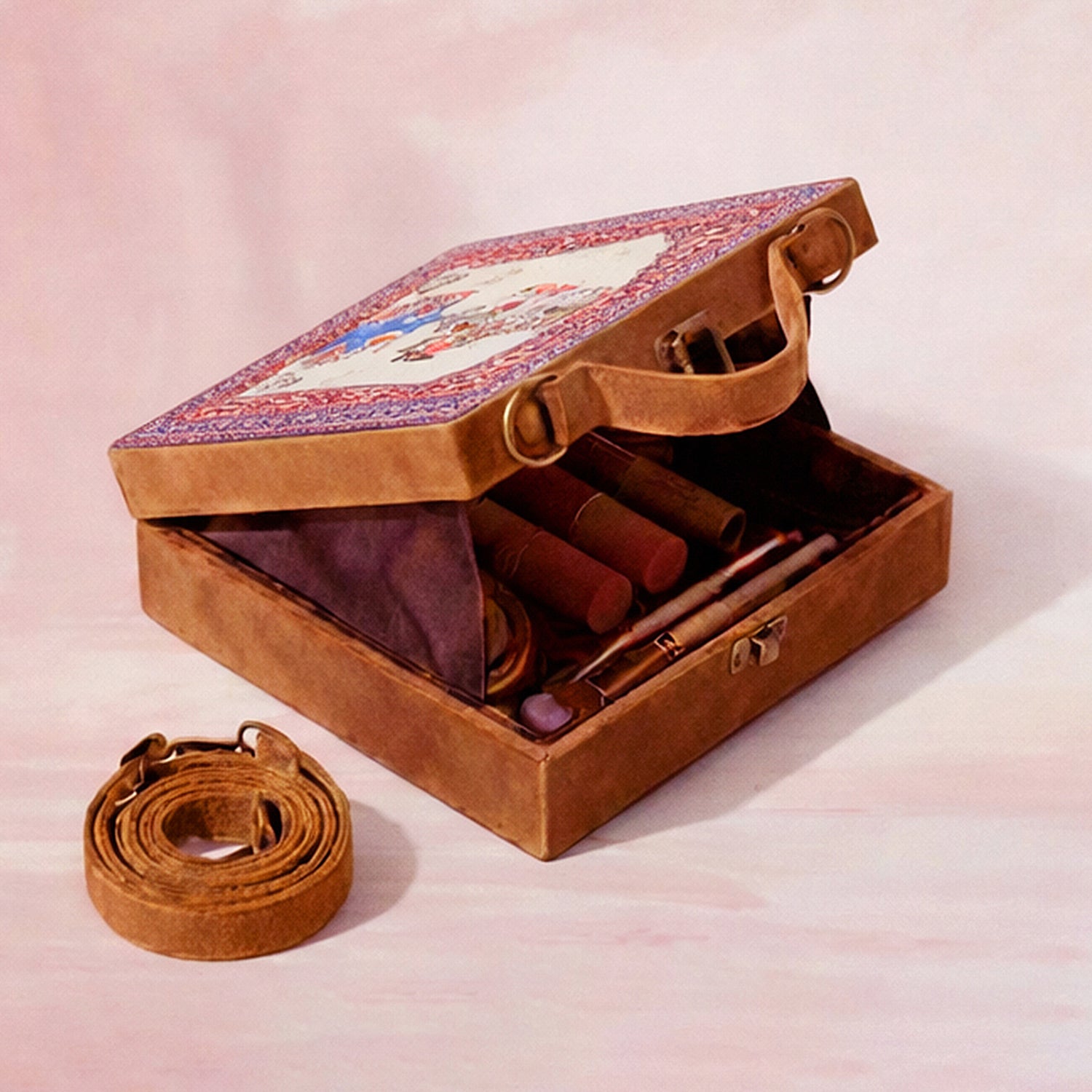 Blue Decorative Vase Suitcase Style
