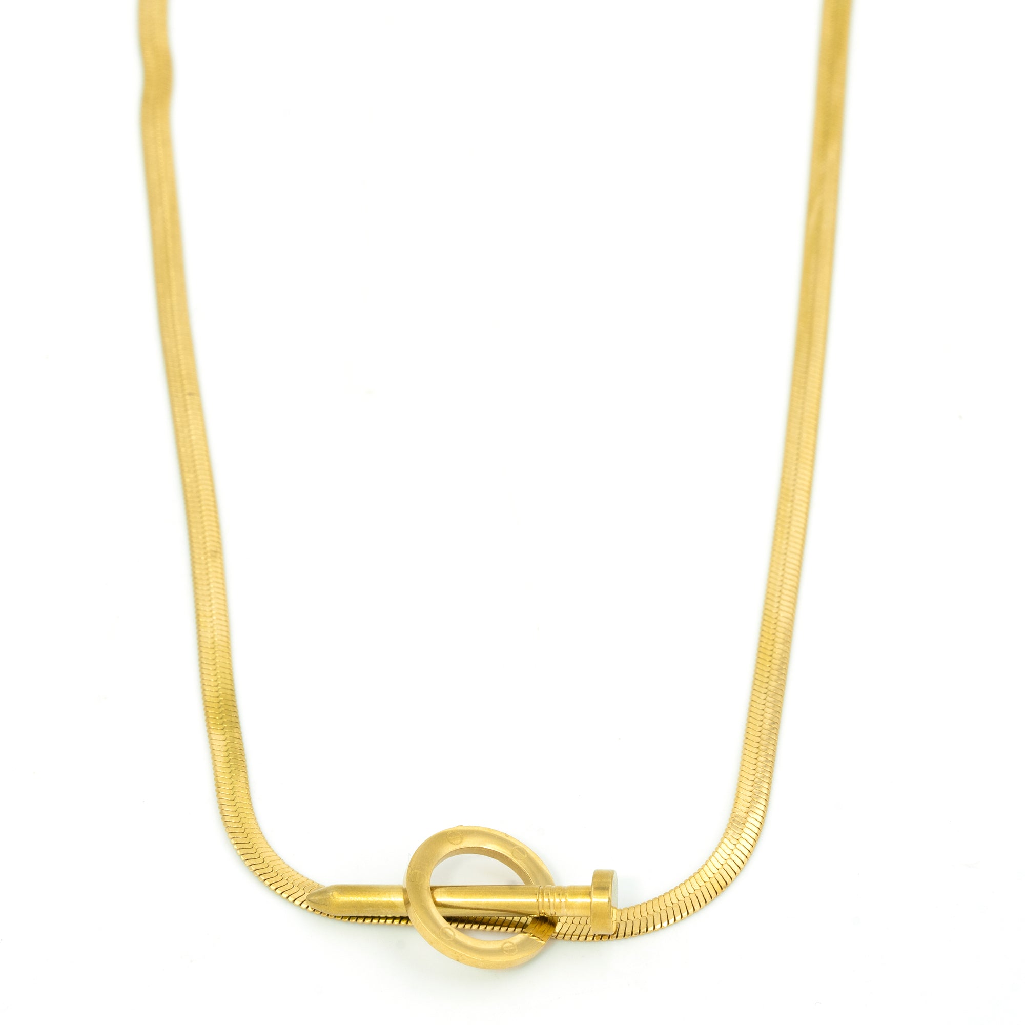 Artklim Minimal Gold Bar Loop Necklace