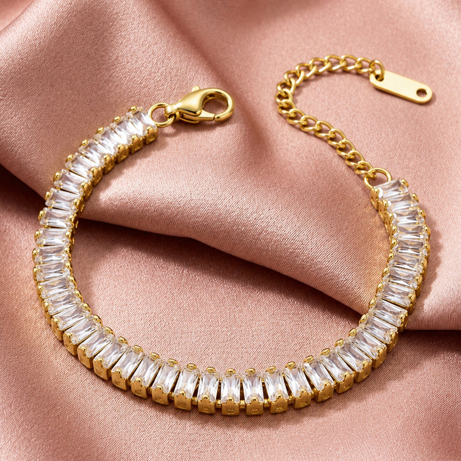 Artklim Royal Baguette Crystal Tennis Anti-Tarnish Bracelet