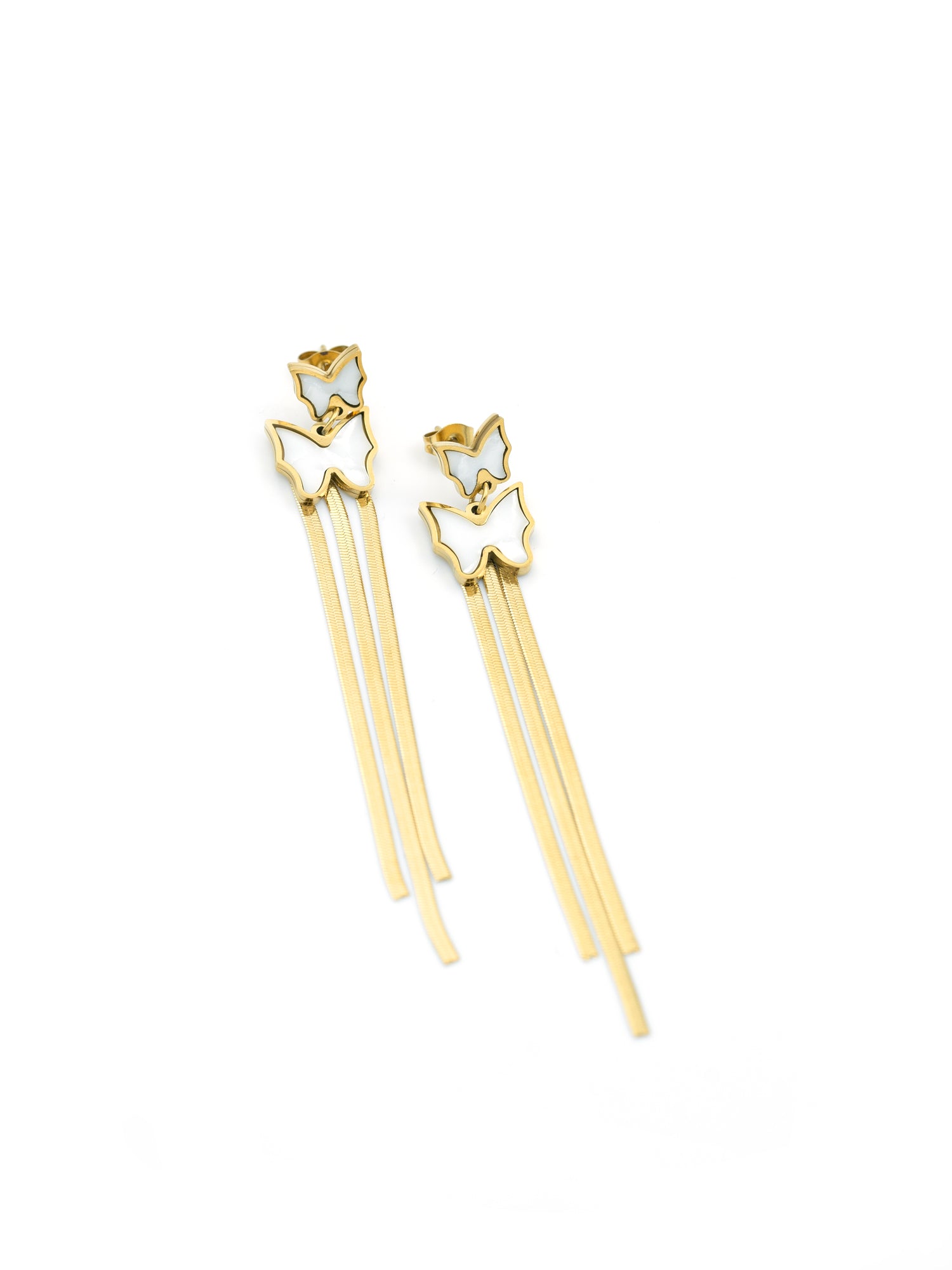 Artklim Golden Flutter Drop Earrings