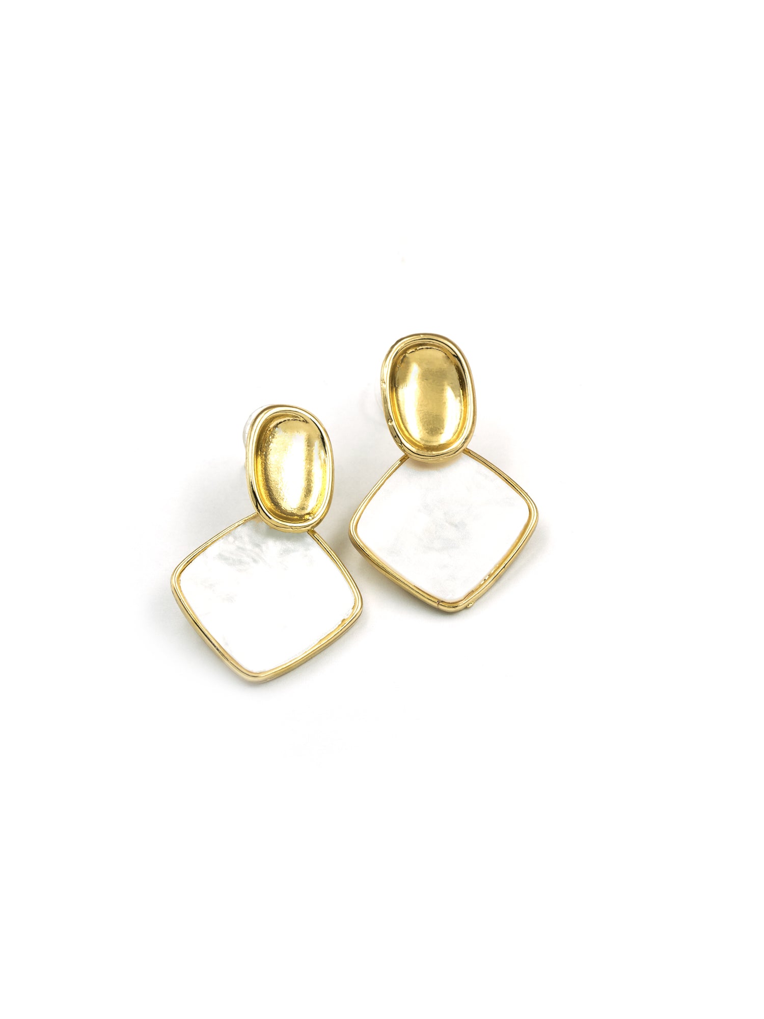 Artklim White Marble Diamond Anti Tarnish Earrings