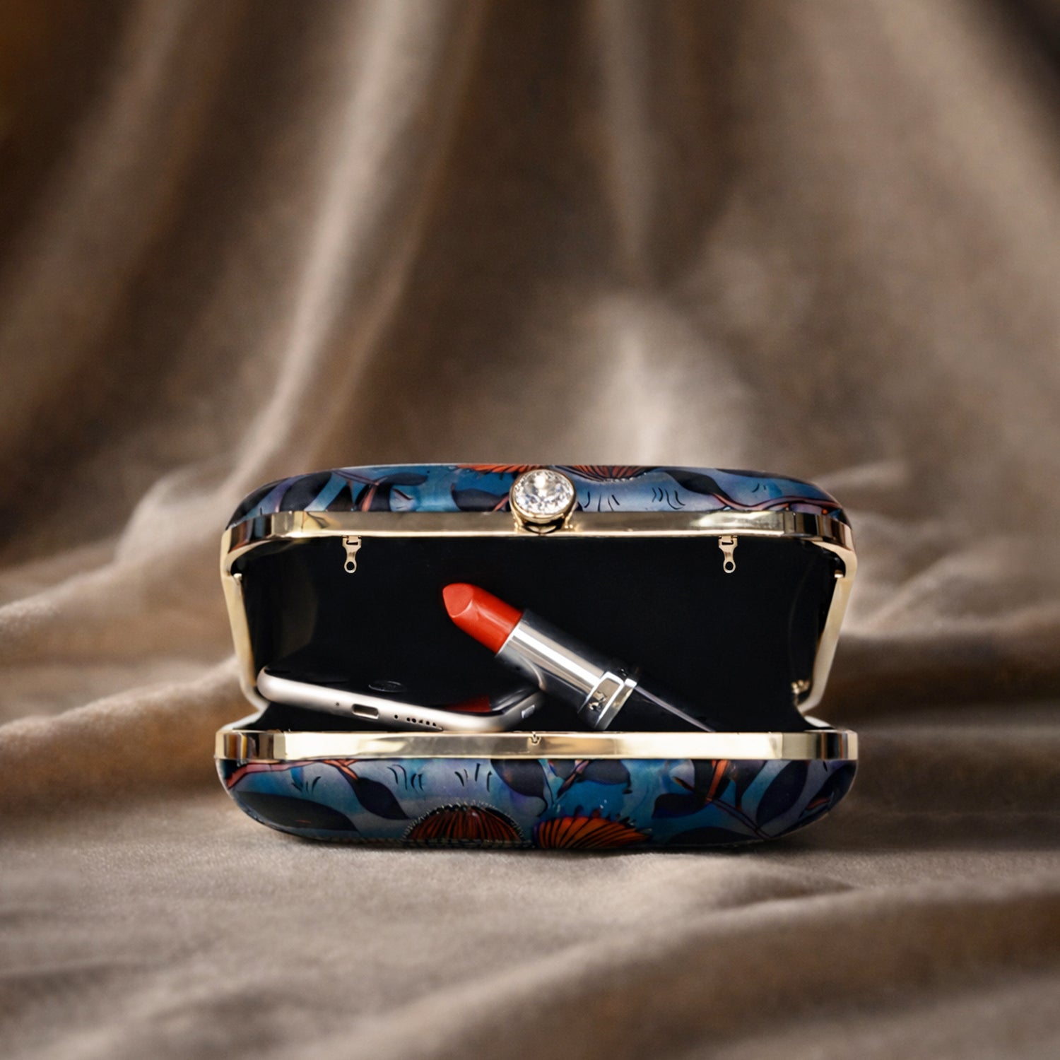 Madhubani Radha Krishna Printed Clutch