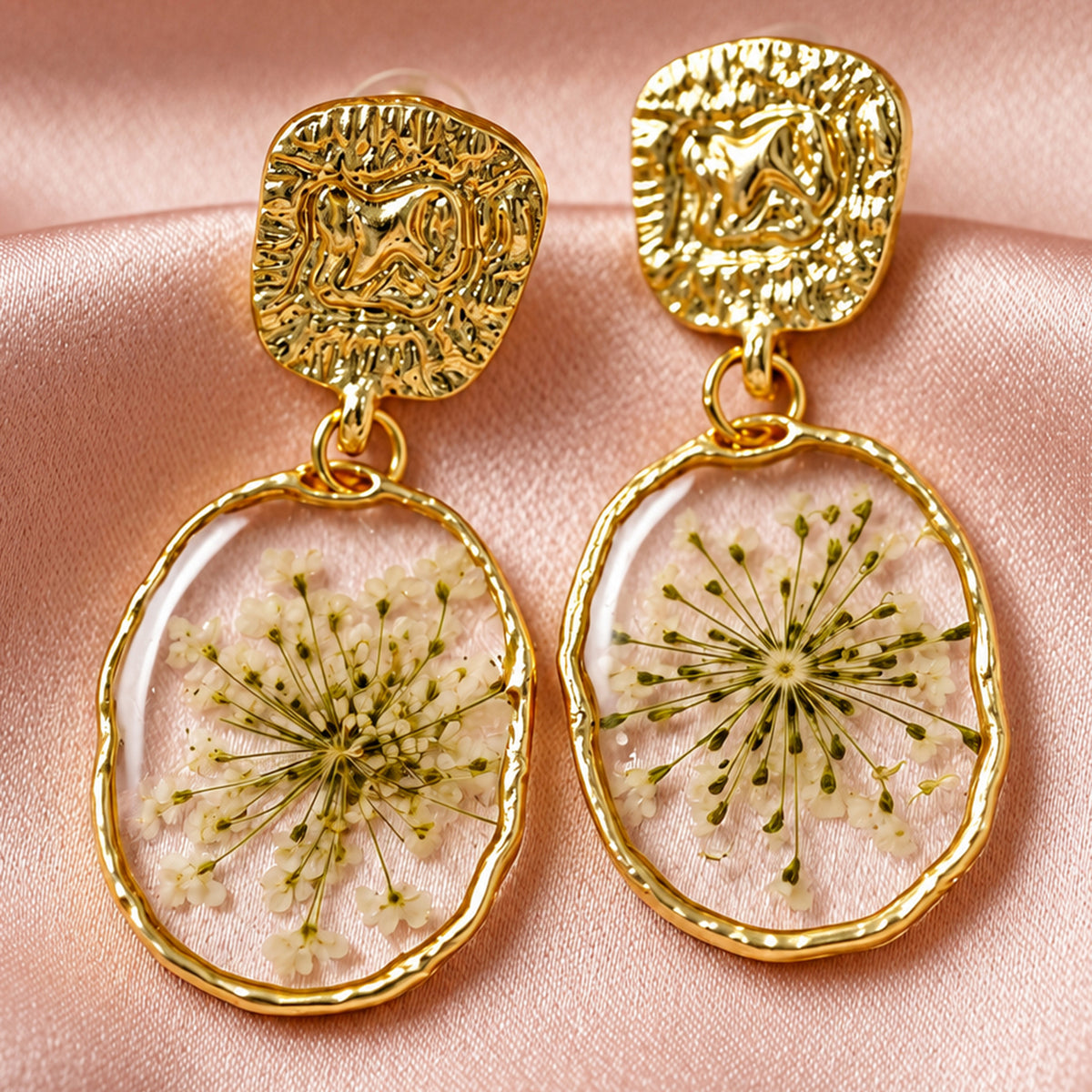 Artklim Elegant Botanical Gold-Tone Anti-Tarnish Earring