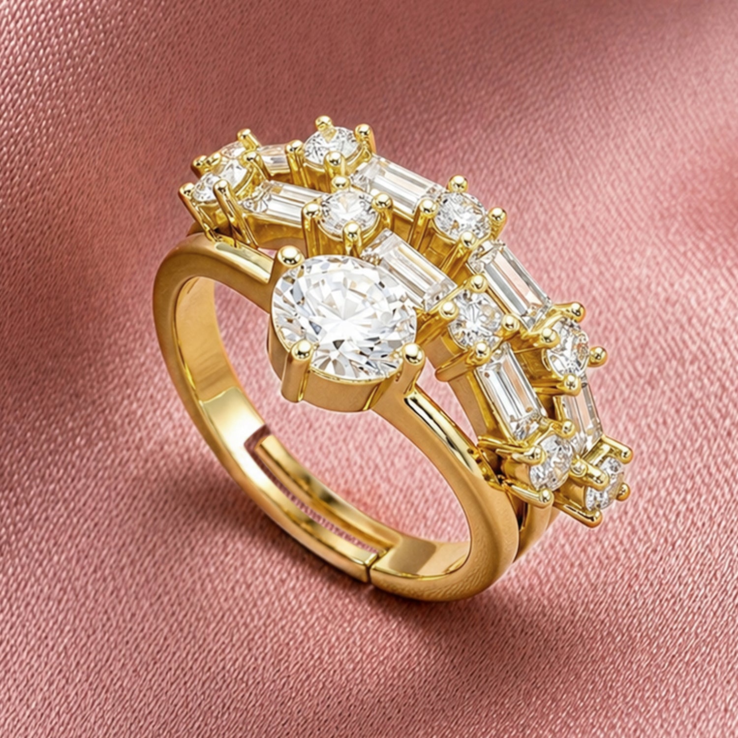 Artklim Modern Half Eternity Stone Anti-Tarnish Ring