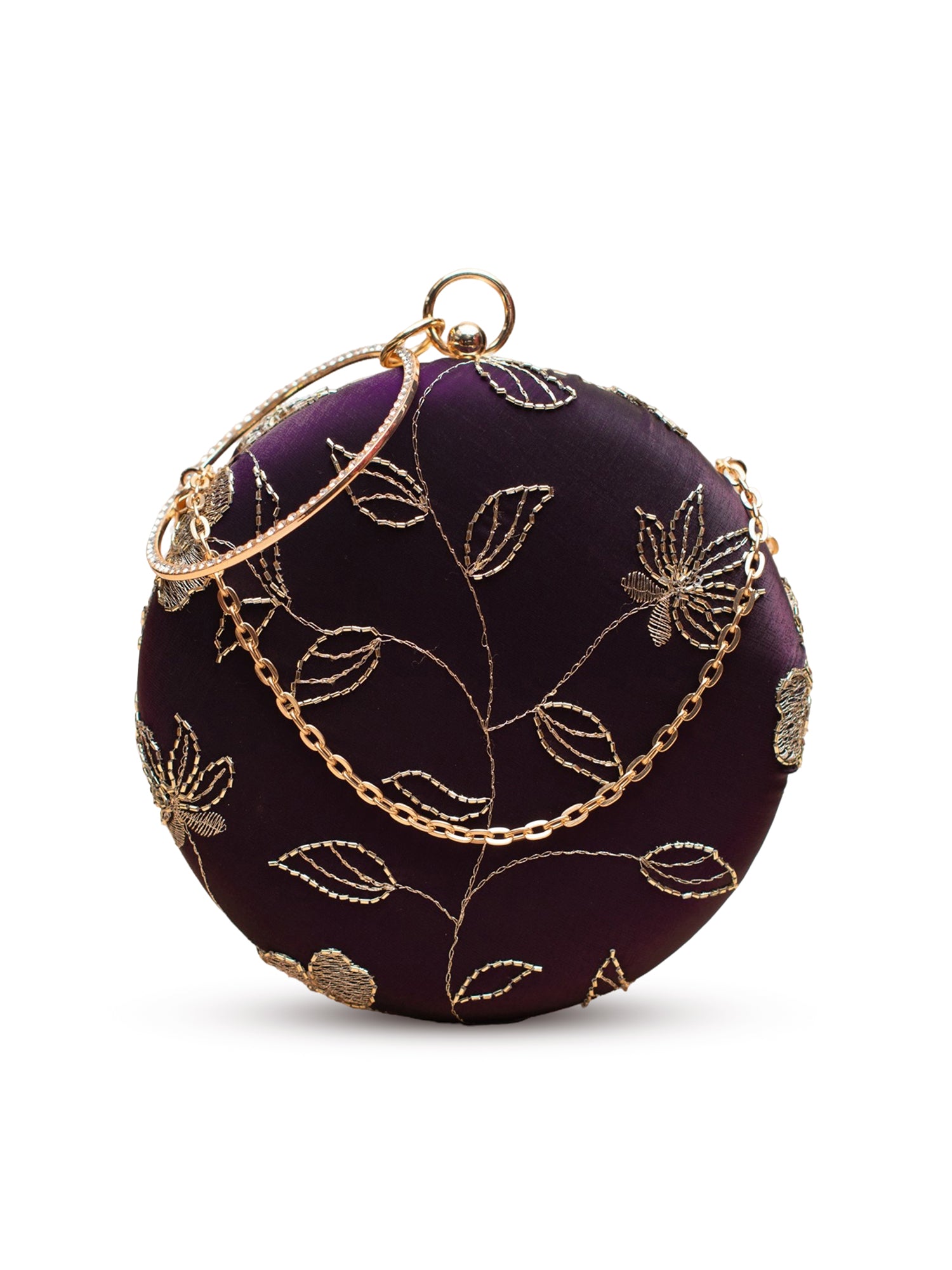 Artklim Purple with Golden Leaf & Floral Trails