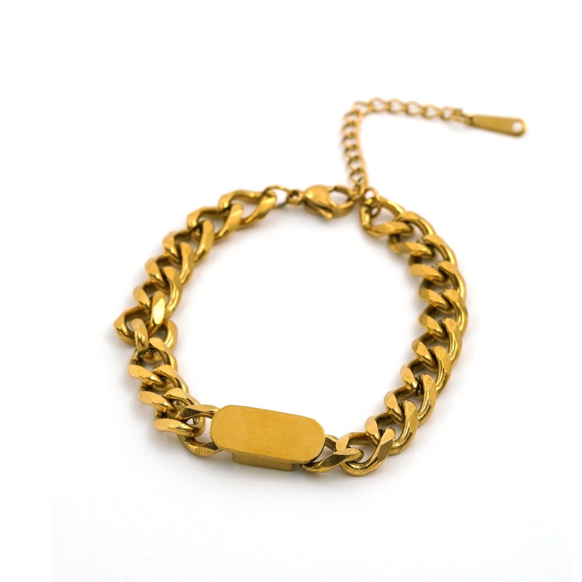 Artklim Gold Plated Bold Curb Chain Bracelet