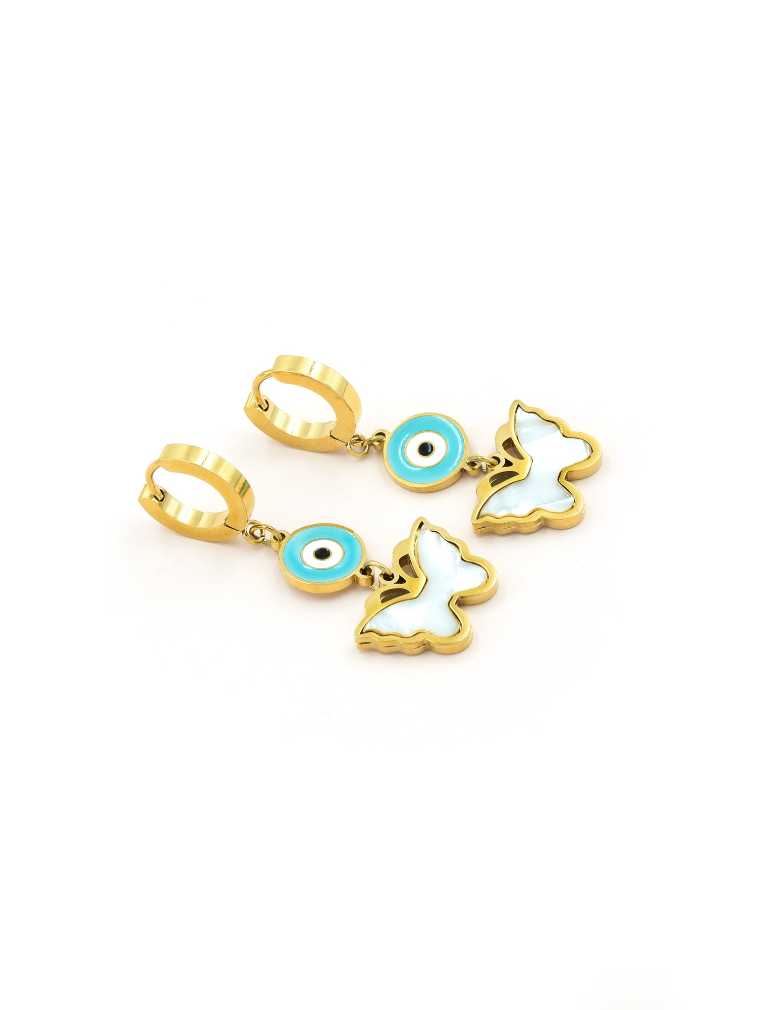 Artklim Butterfly & Evil Eye Anti-Tarnish Earrings