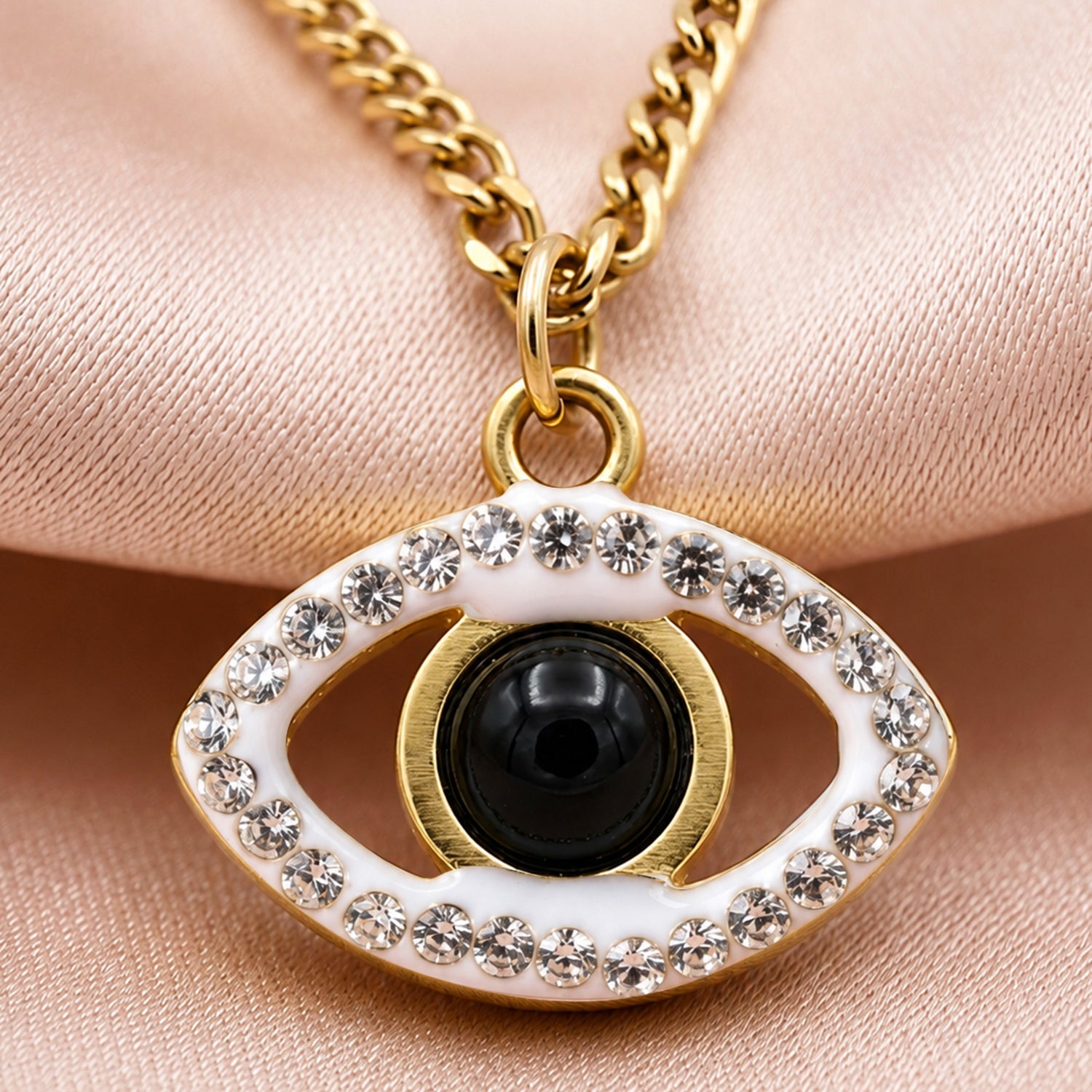 Artklim Evil Eye Layered Gold Anti-Tarnish Pendant Necklace