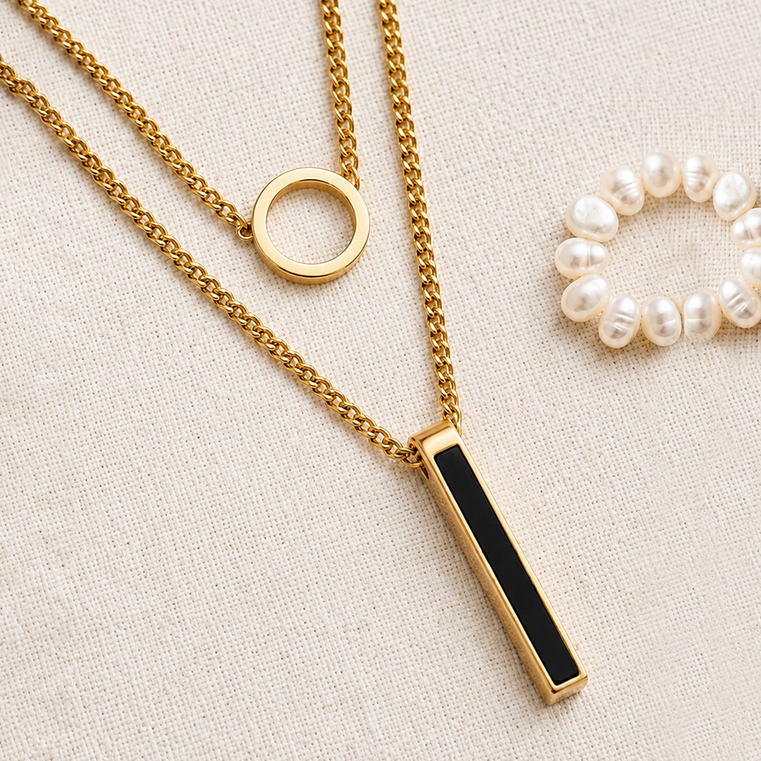 Artklim Golden Elegance Double Layer Anti-tarnish Necklace