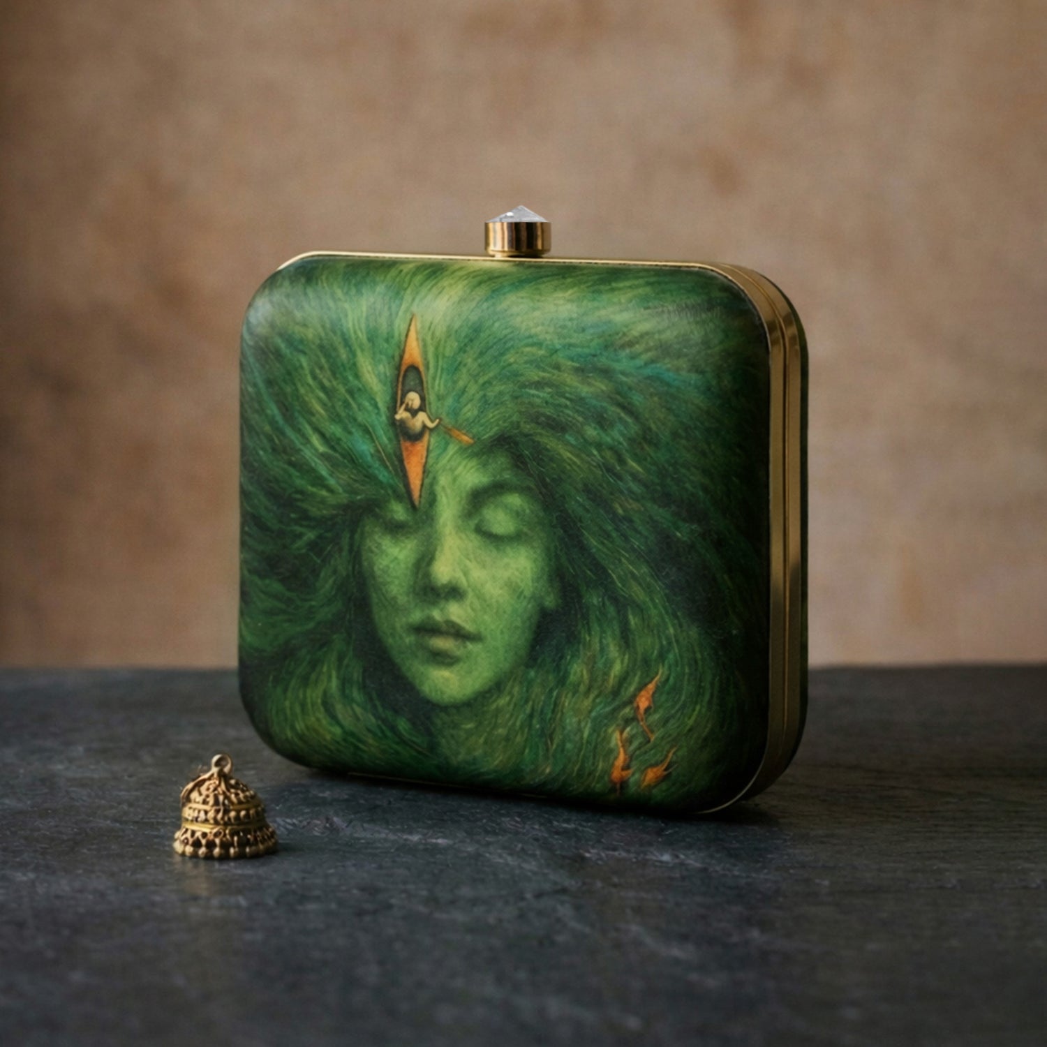 Artklim Emerald Dream Vision Printed Clutch