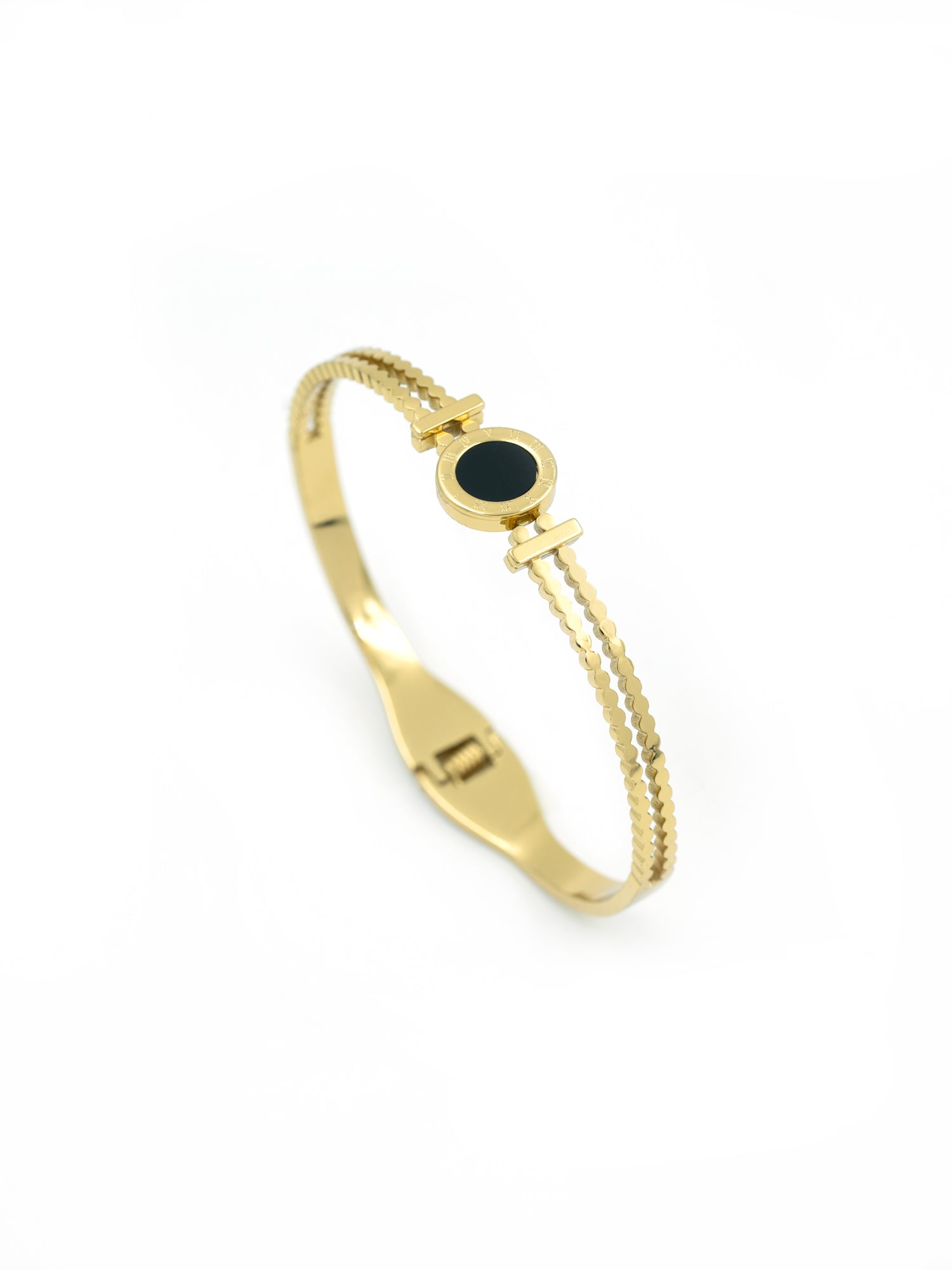 Artklim Gold Plated Anti Tarnish Black Aura Bracelet