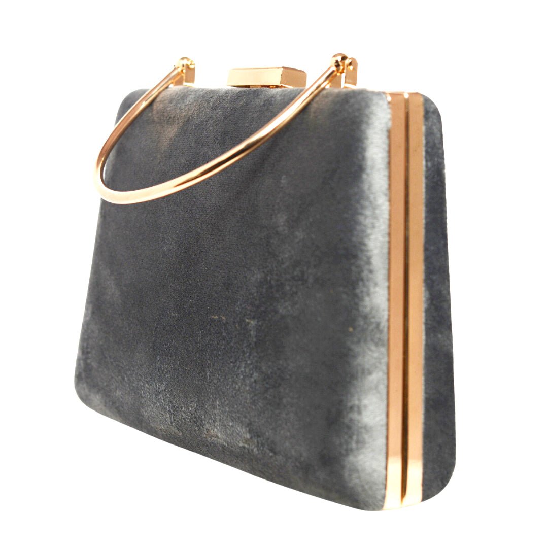 Grey Fabric Clutch