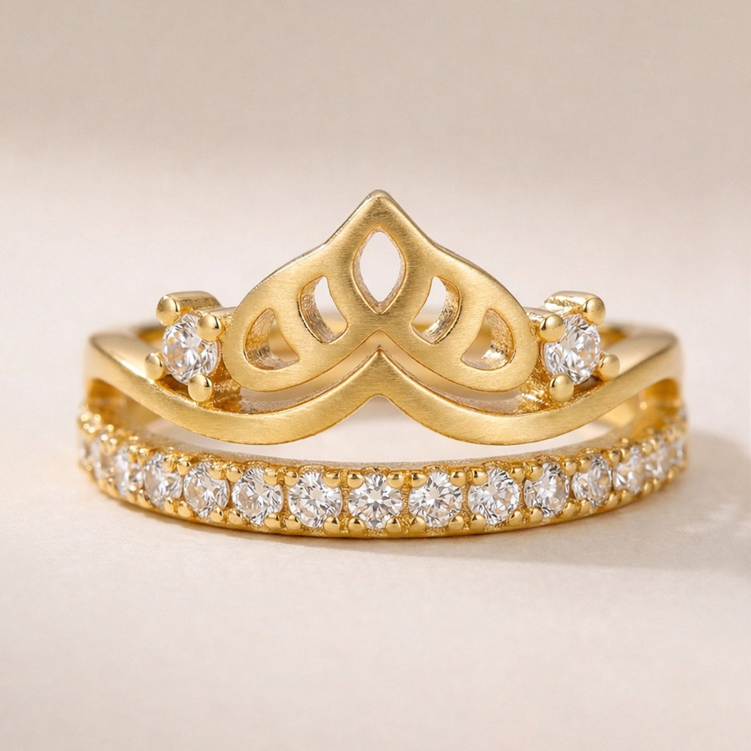 Artklim Gold-Plated Crown Spark Anti-Tarnish Ring