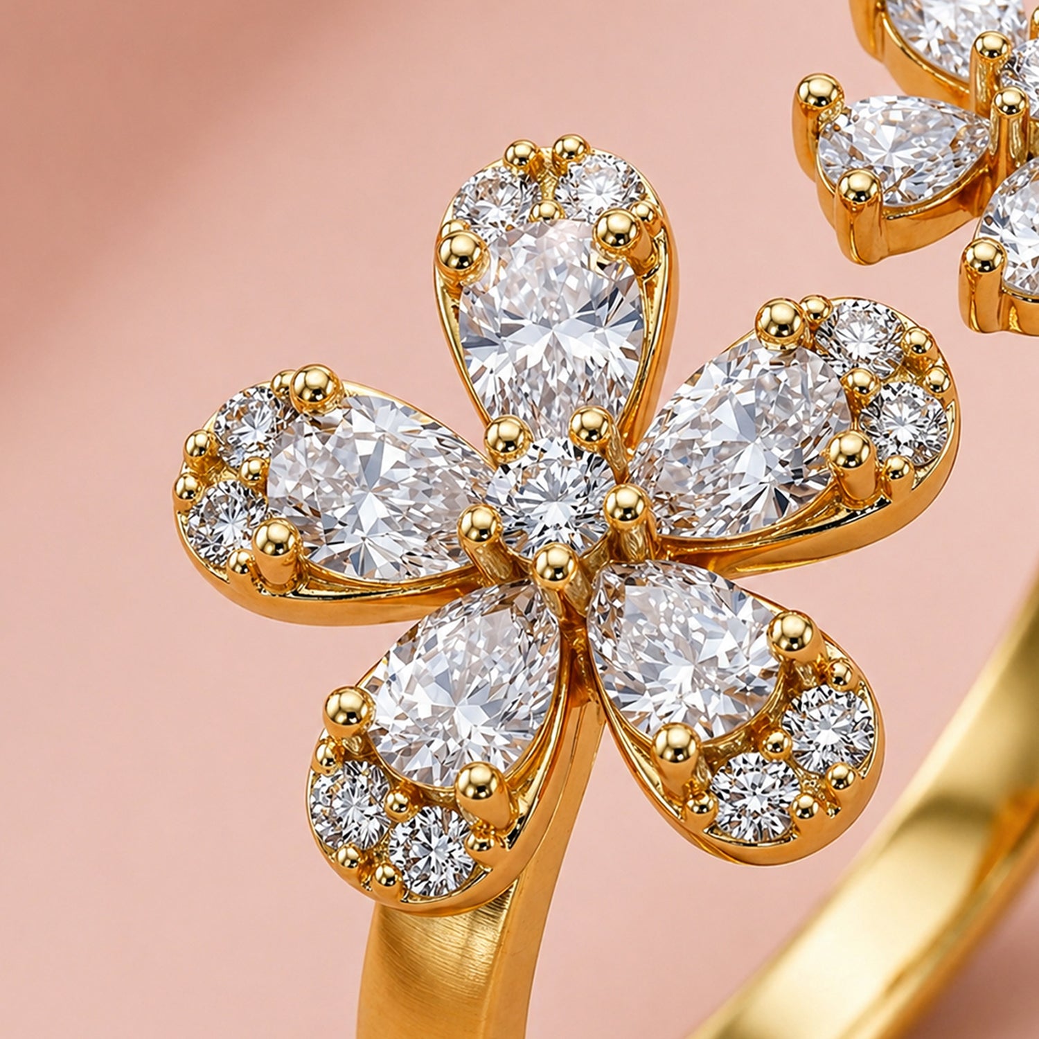 Artklim Dual Blossom Adjustable Anti-Tarnish Ring