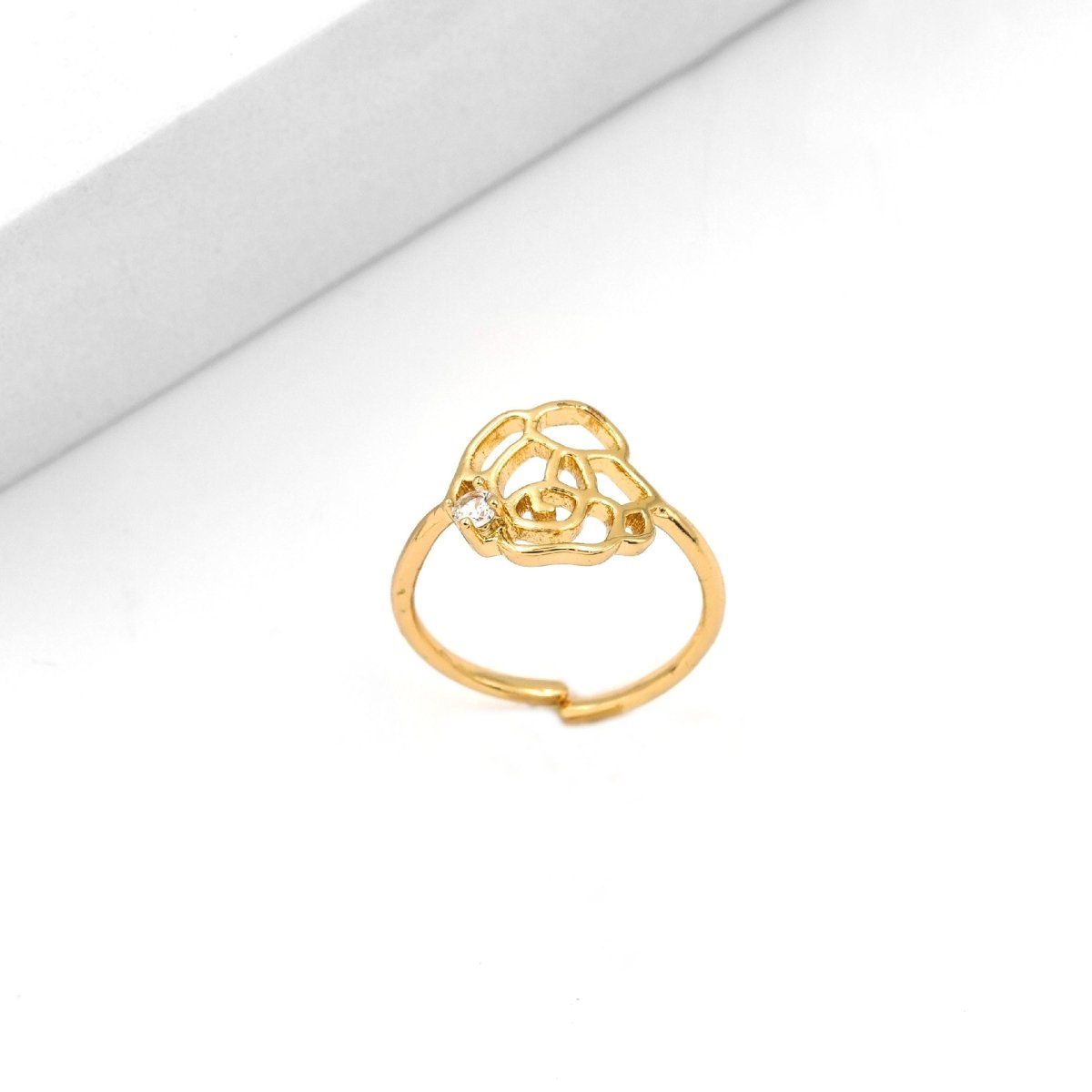 Artklim Gold Plated Rose Designer Adjustable Ring
