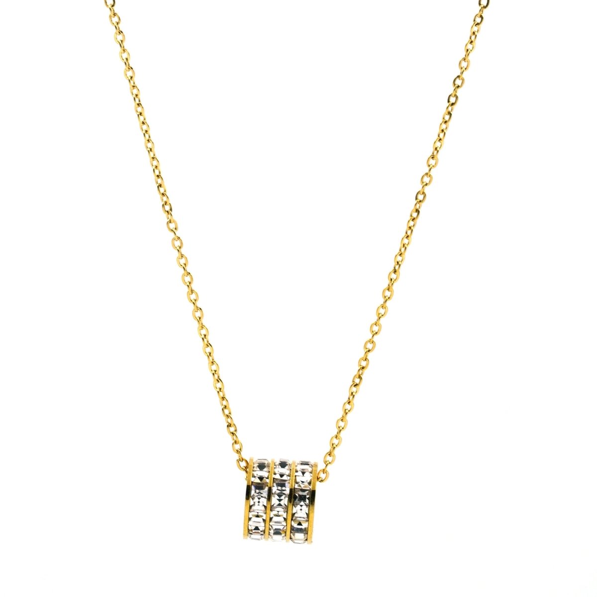 Artklim Gold Plated Trirng Pendant Necklace