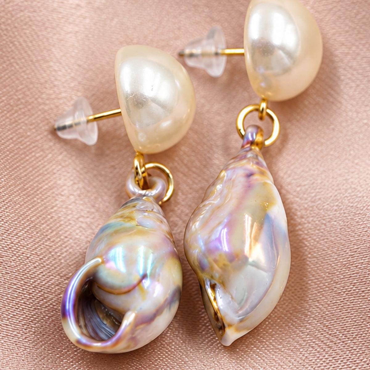 Artklim Elegant Pearl Shell Gold-Tone Anti-Tarnish Earring