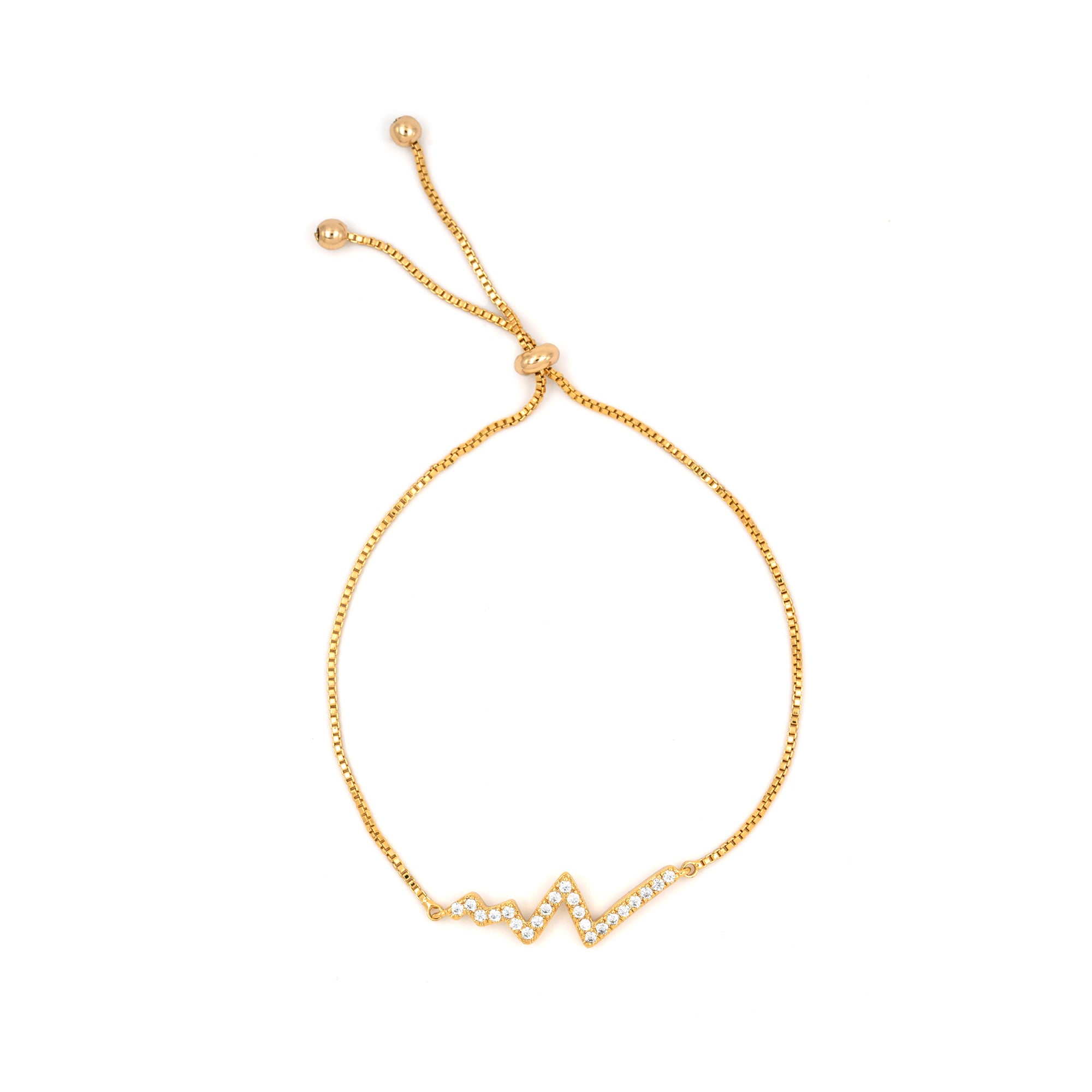 Artklim Gold Plated Zig Zag Design Slider Bracelet