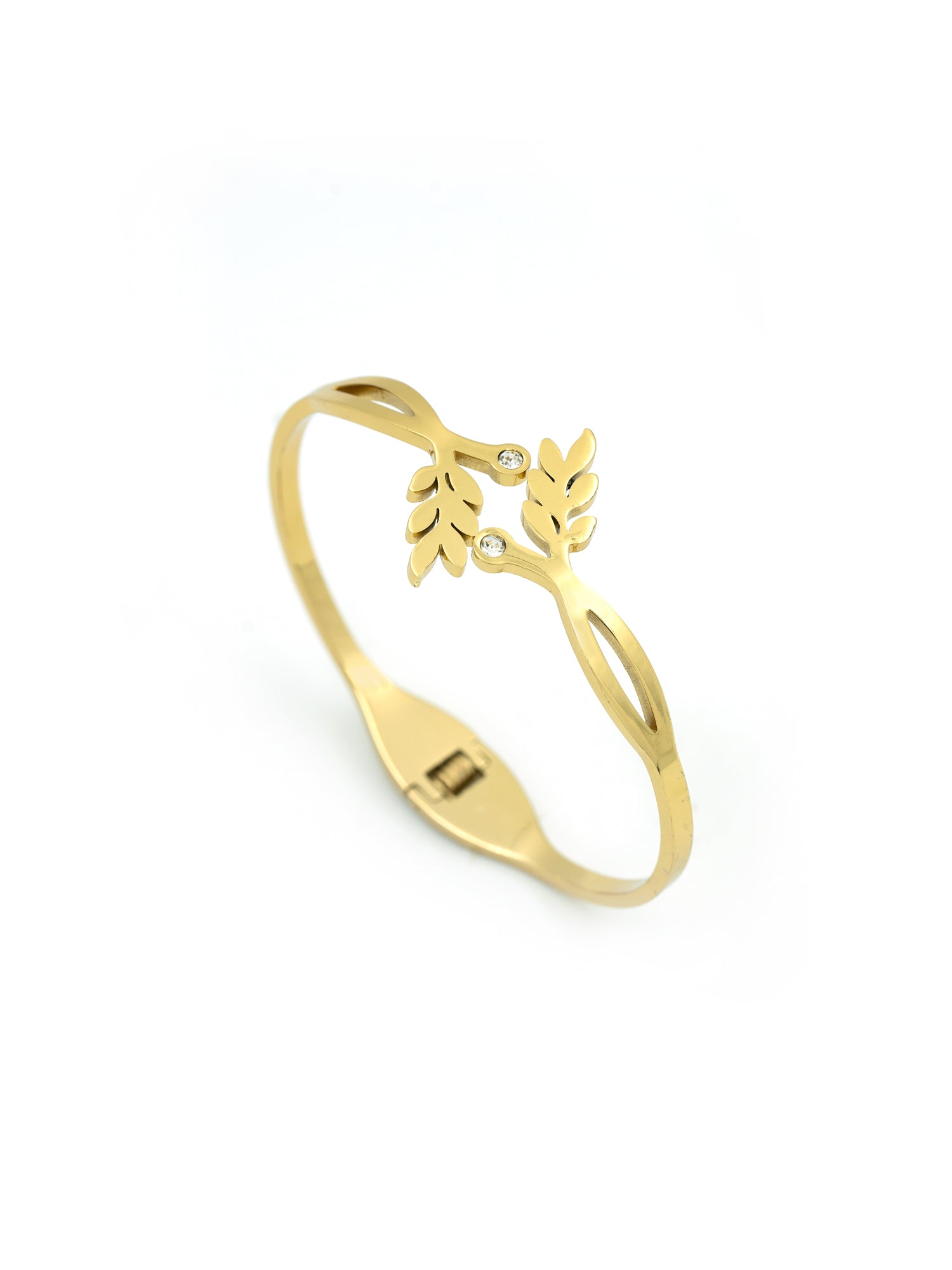 Artklim Gold Plated Leaf Anti Tranish Bracelet