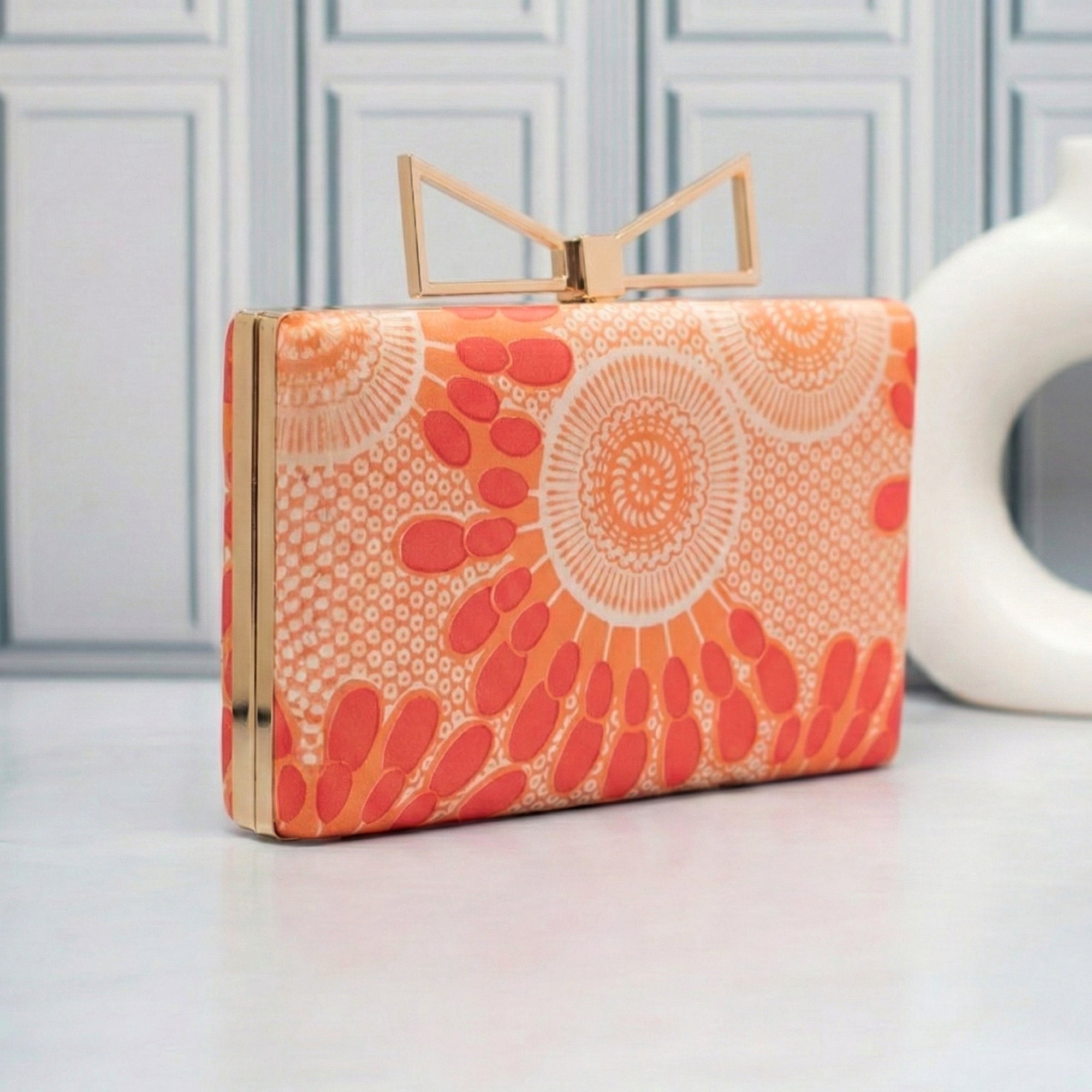 Artklim Coral Mandala Art Printed Clutch