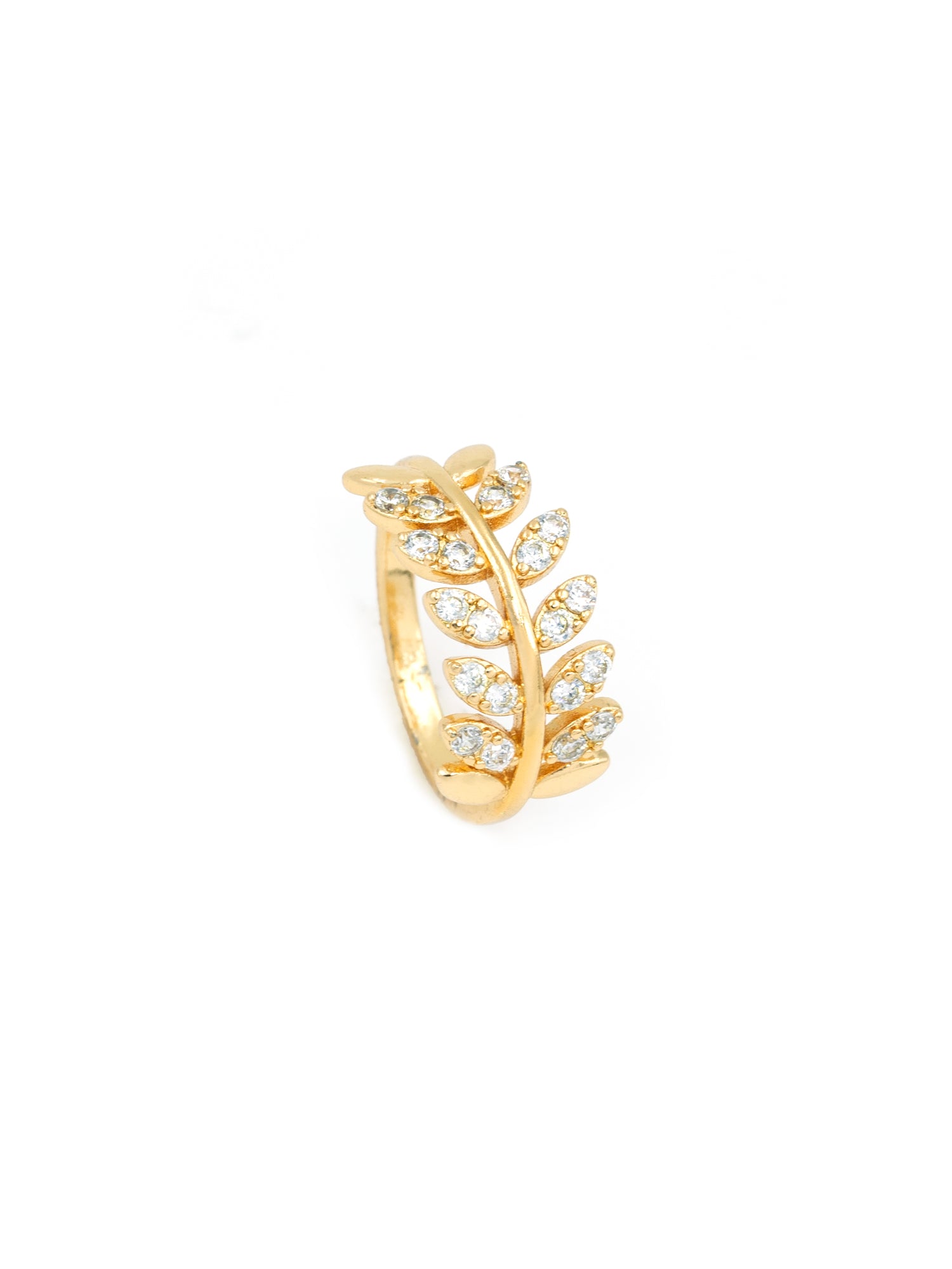 Artklim Gold-Plated Petite Leaf Anti-Tarnish Ring