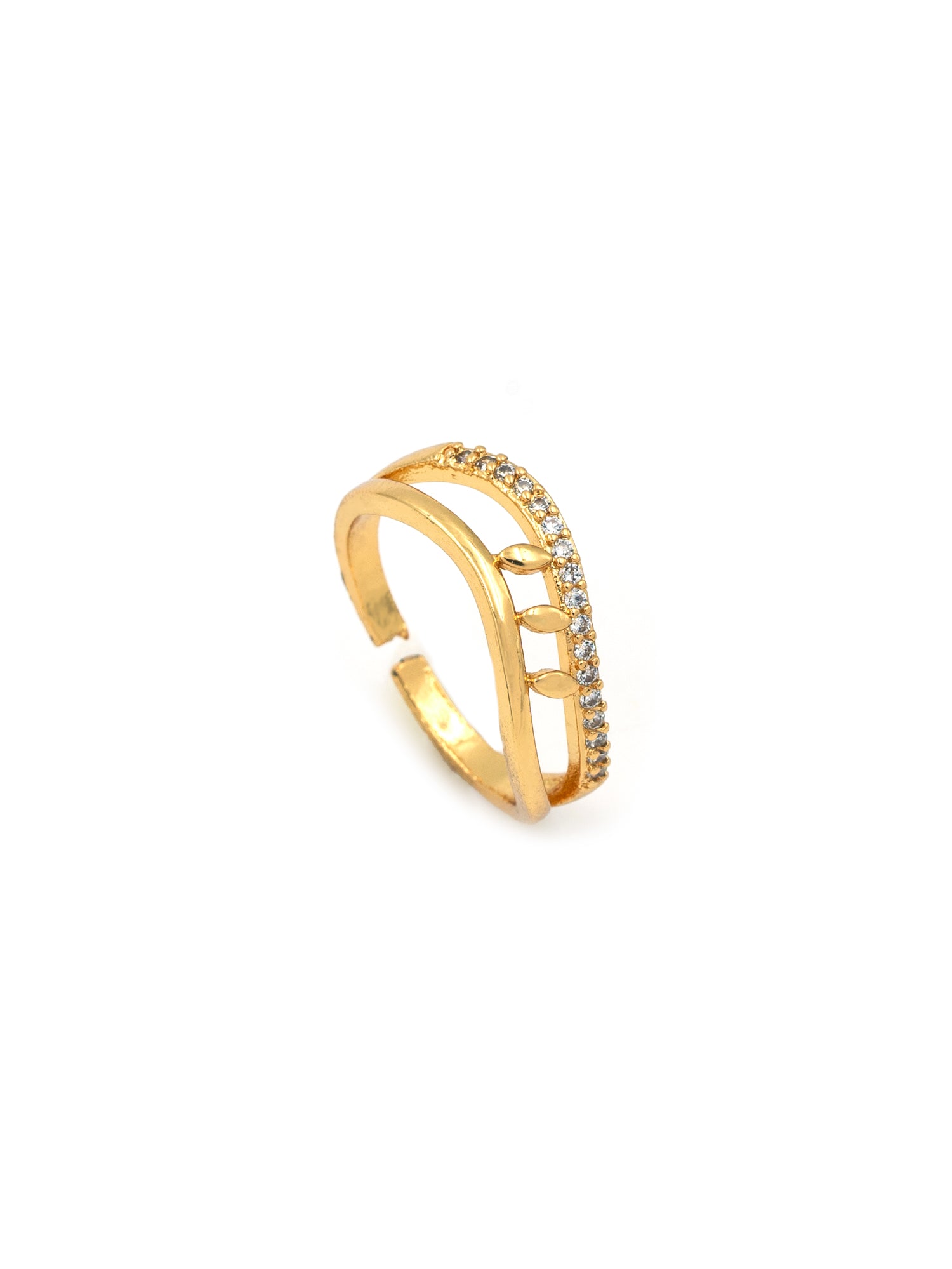 Artklim Gold-Plated Wave Elegance Anti-Tarnish Ring