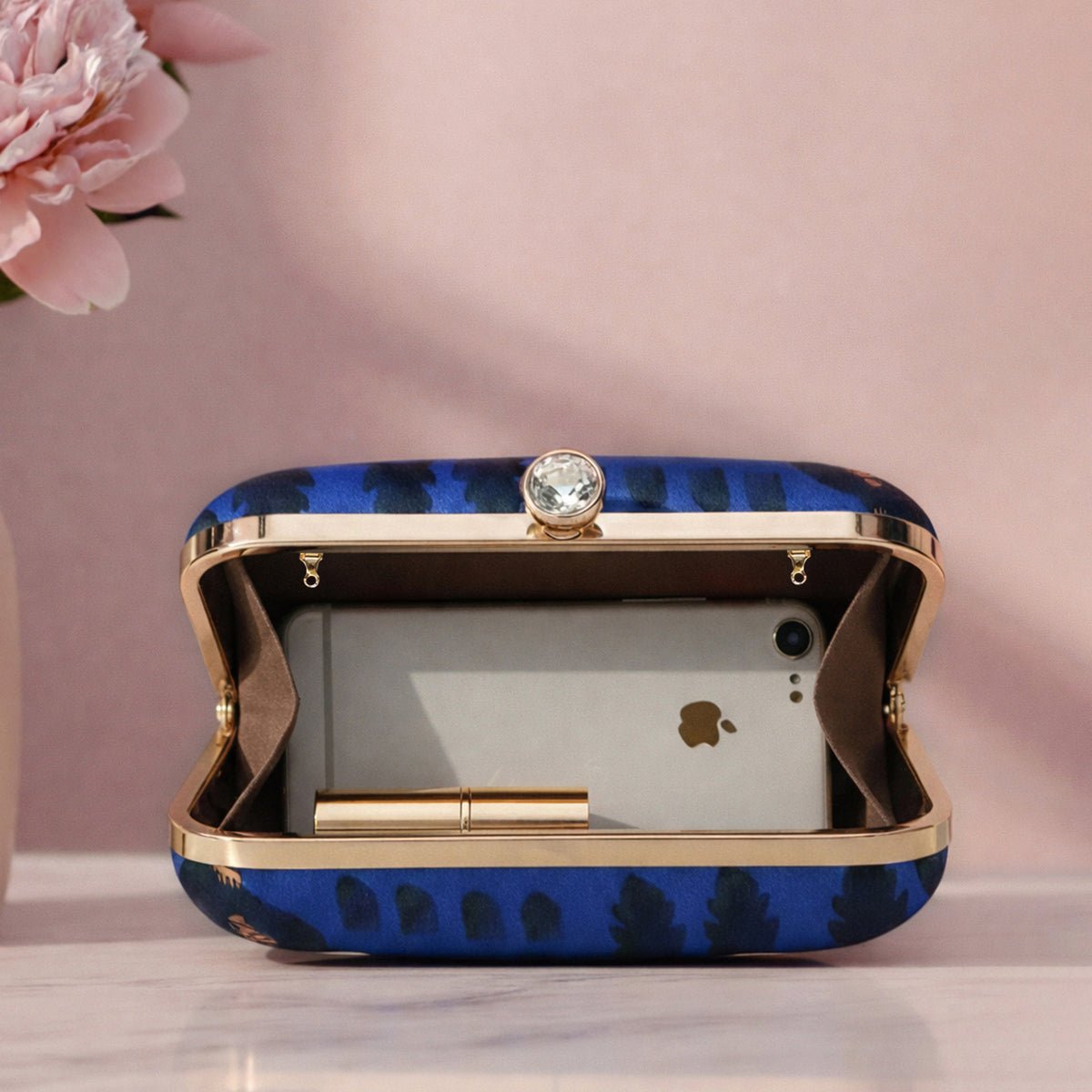 Artklim Blue Royal Indian Art Printed Women Clutch