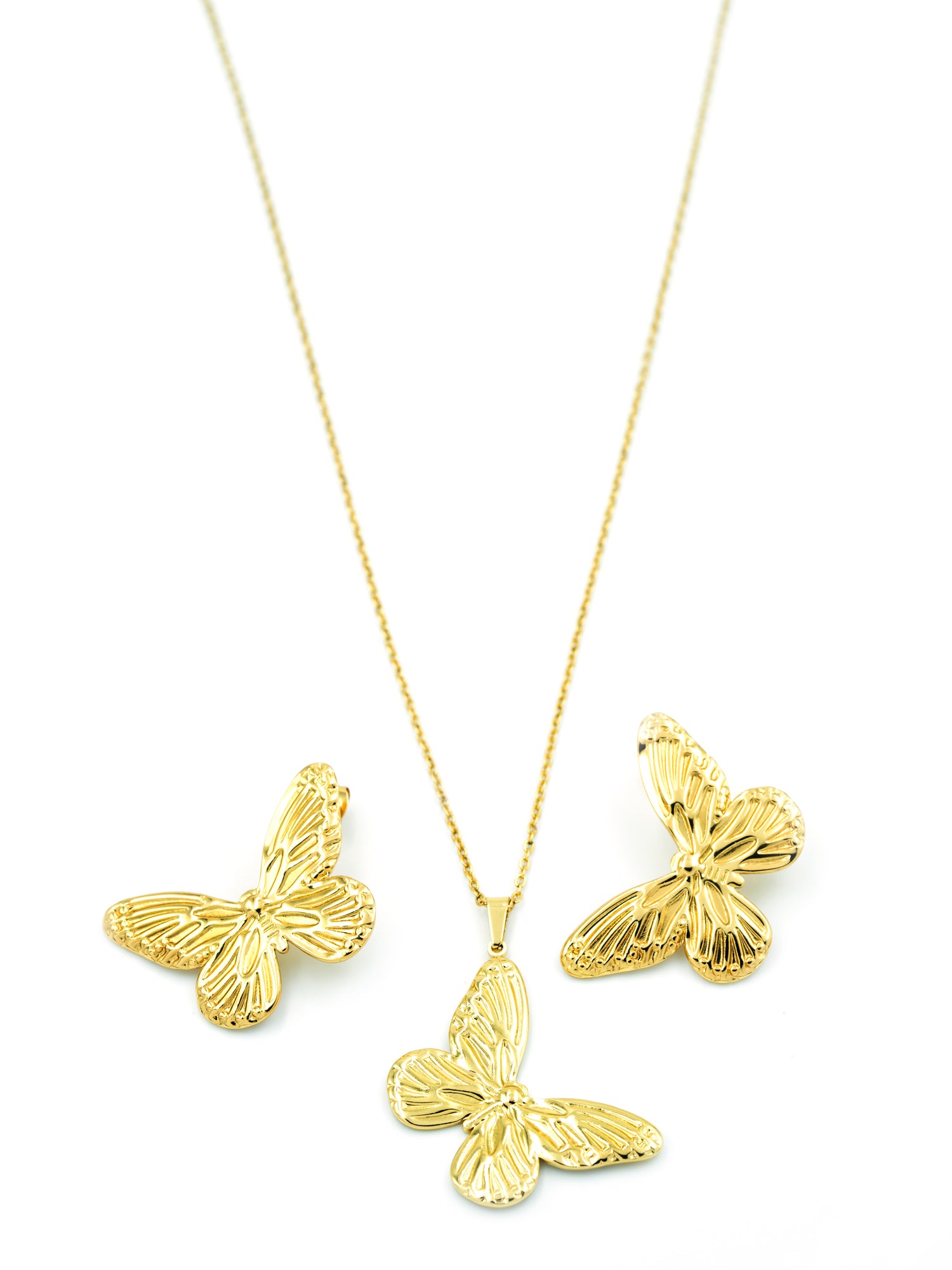 Artklim Golden Butterfly Jewelry Anti Tarnish Set