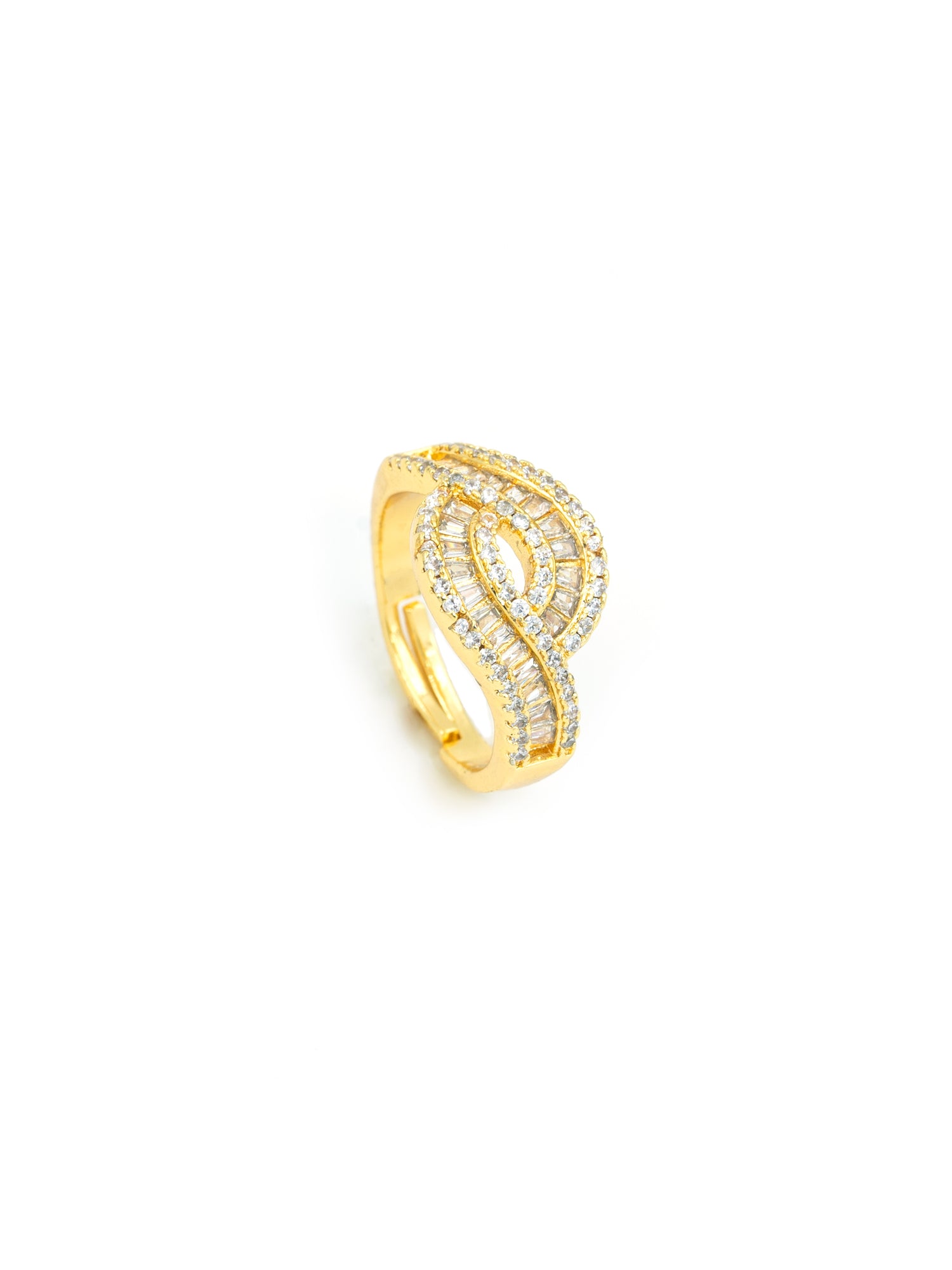 Artklim Gold-Plated Weave Sparkle Anti-Tarnish Ring