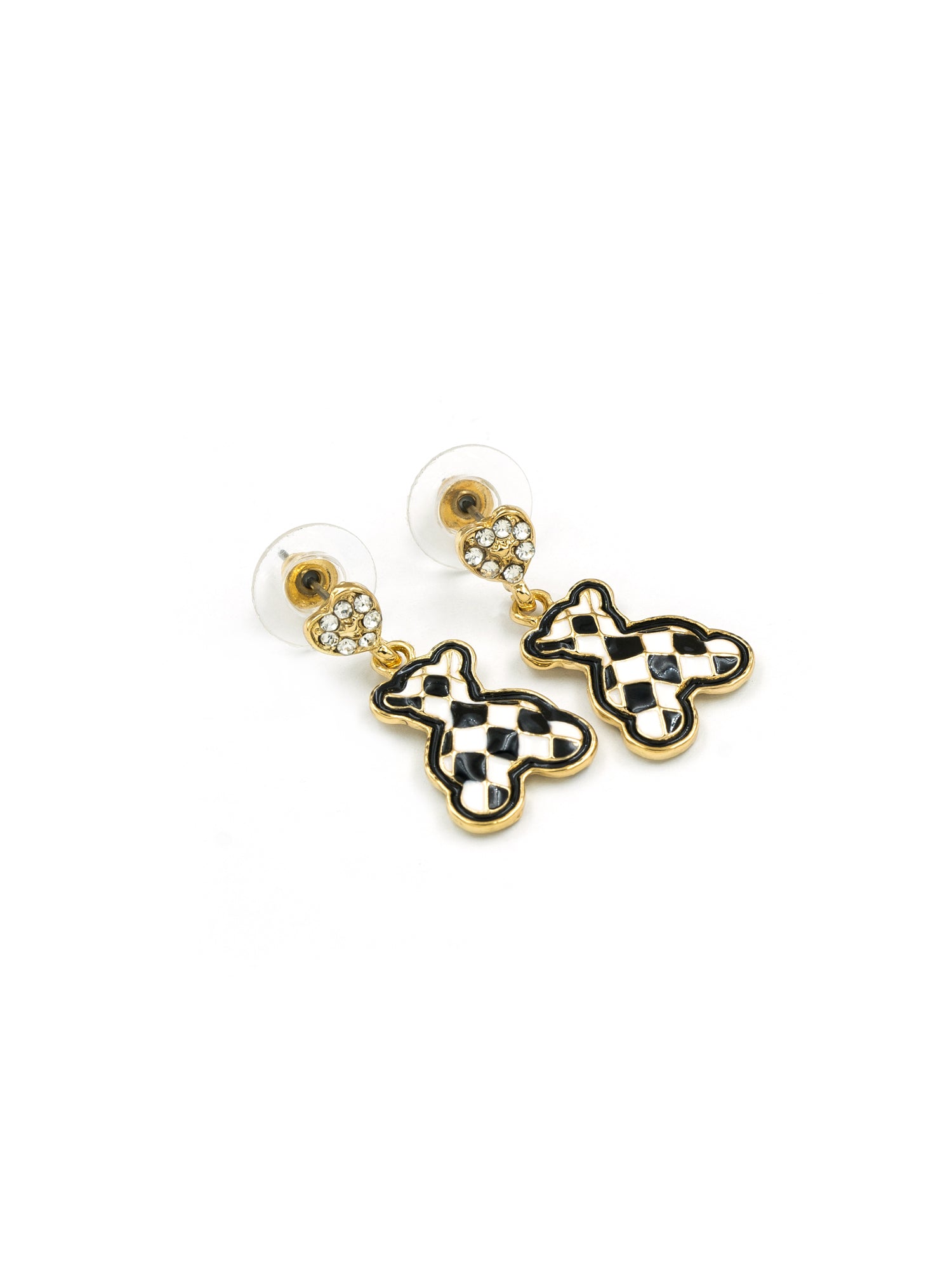 Artklim Checker Teddy Anti Tarnish Earrings