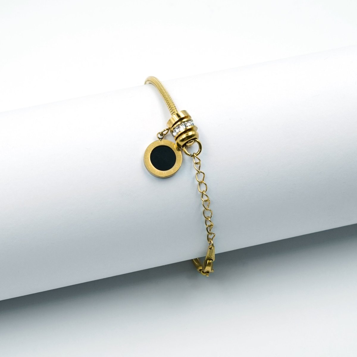 Artklim Gold Plated Roman Numerals Charms Pendant Bracelet