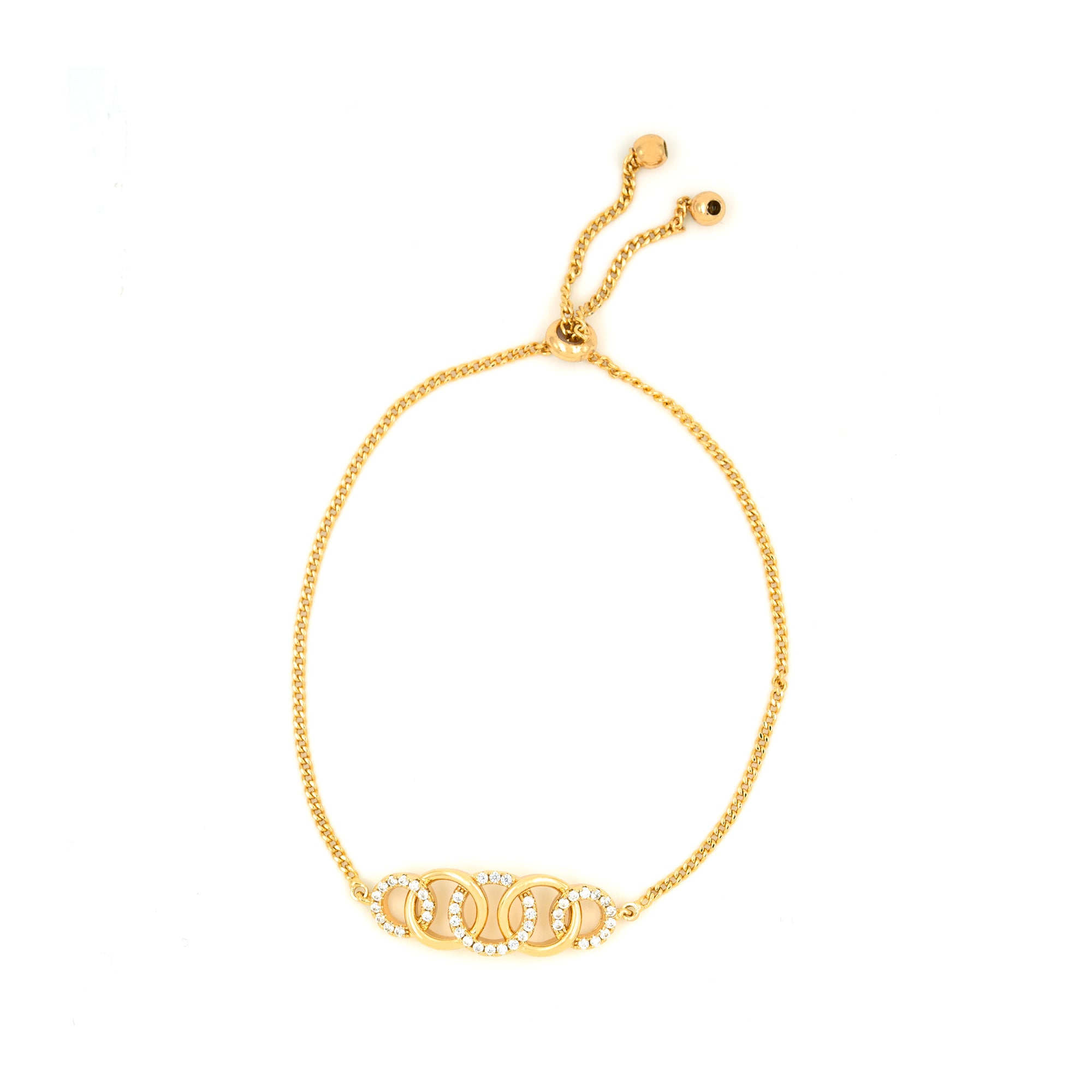 Artklim Gold Plated Designer Loop Slider Bracelet