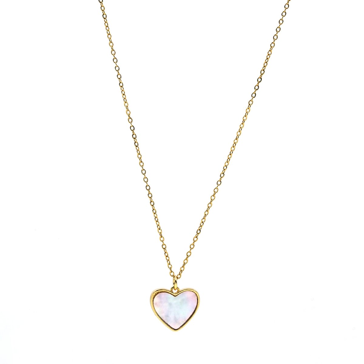 Artklim Silver Plated Heart Shaped MOP Pendant Necklace