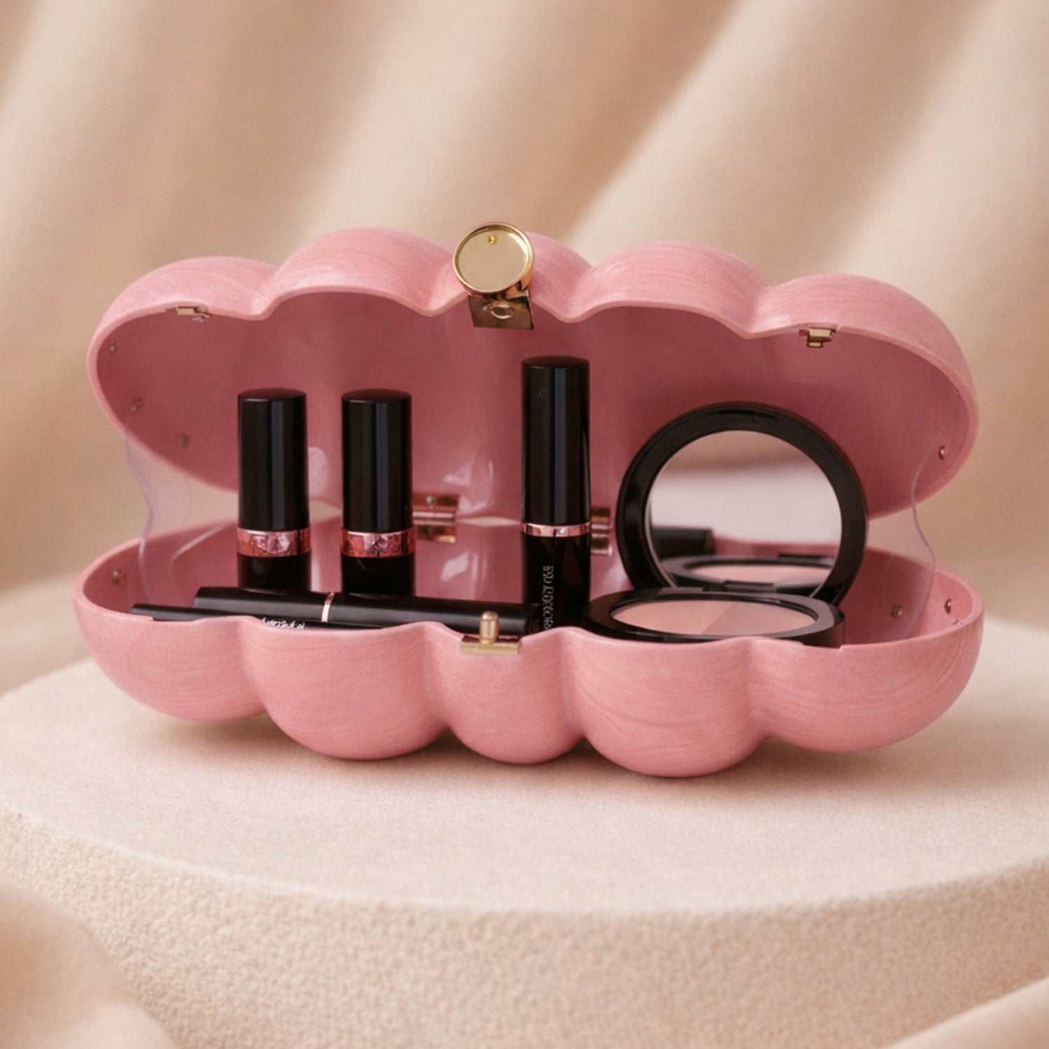 Artklim Elegant Pink Puff Acrylic Clutch