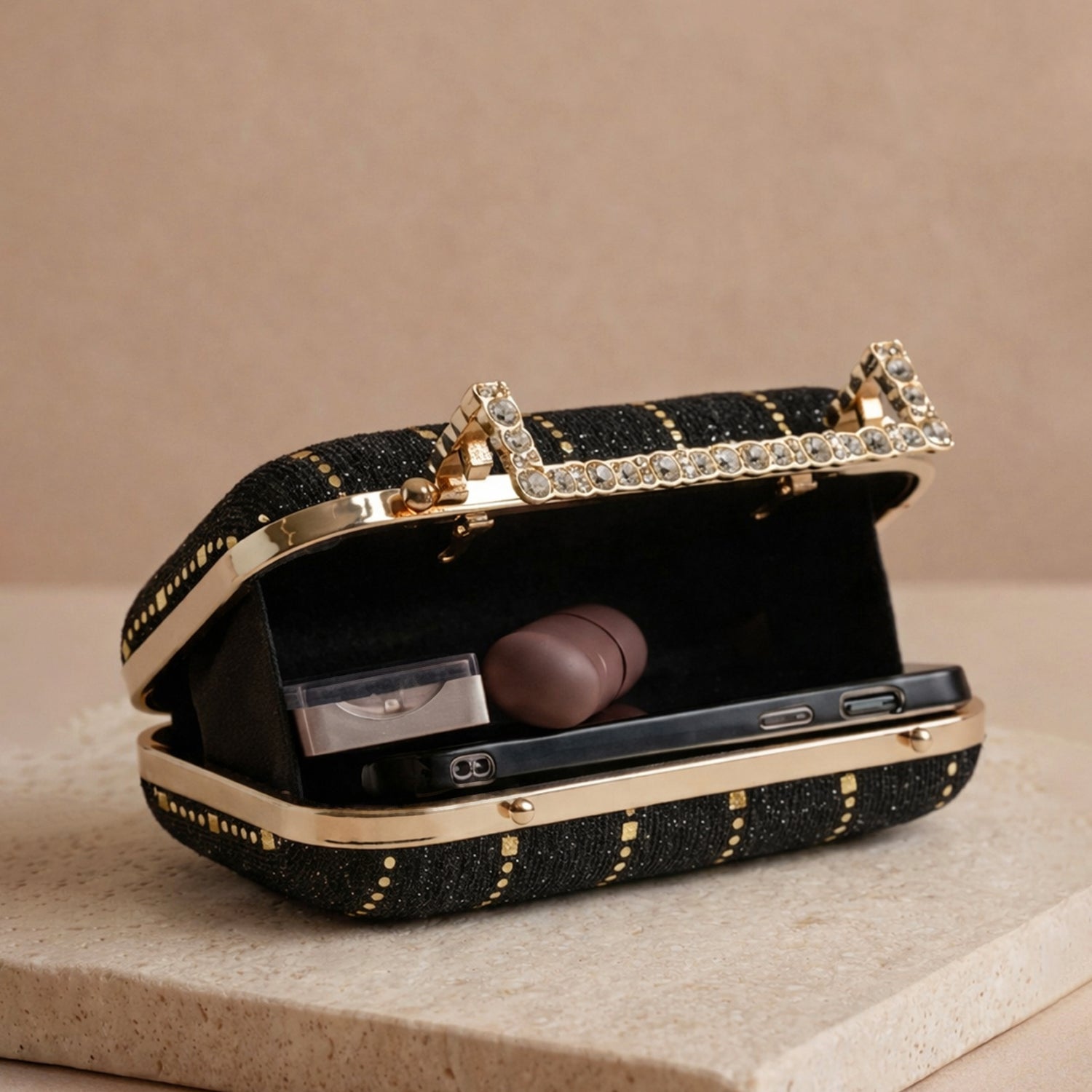 Artklim Celestial Stripe Embroidery Clutch