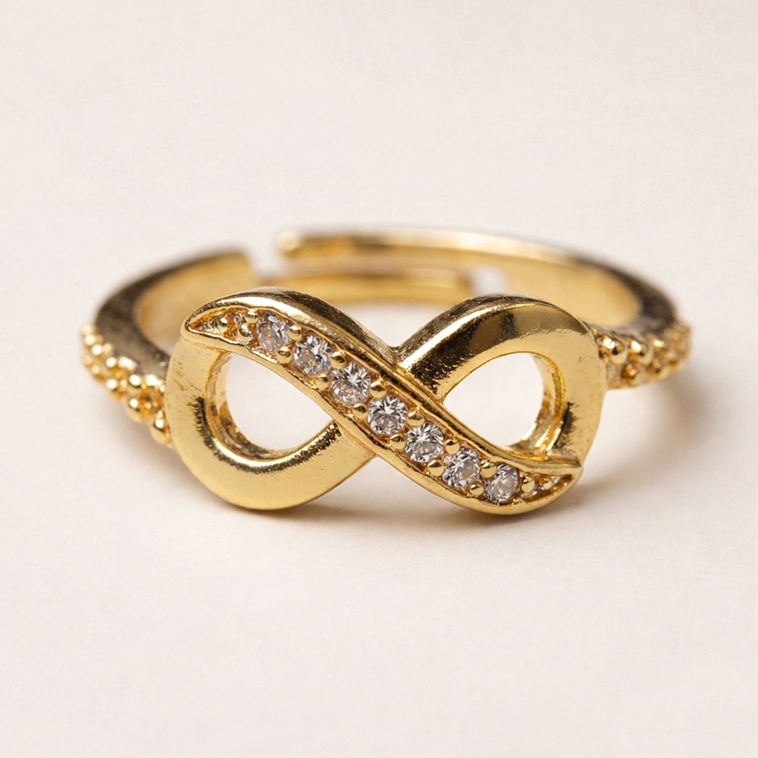 Artklim Gold-Plated Golden Infinity Knot Anti-Tarnish Ring