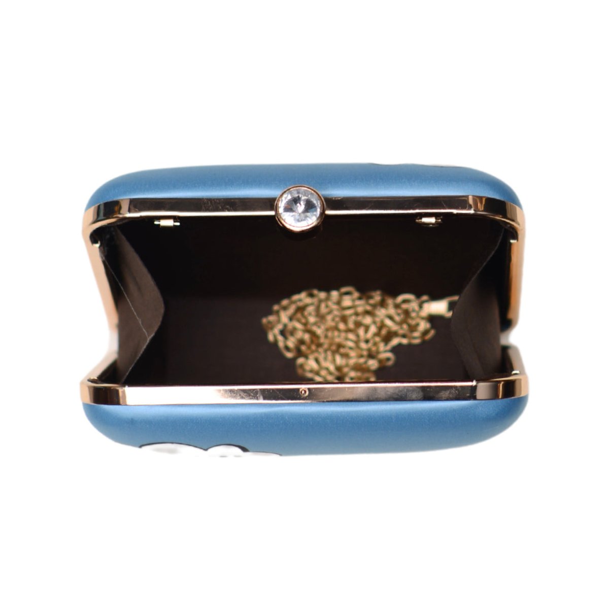 Sky Blue Based Customised Name Clutch