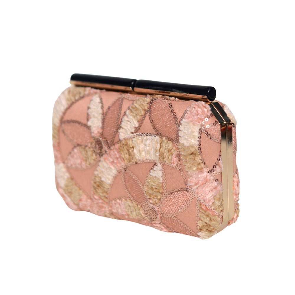 Pink Floral Pattern Evening Clutch
