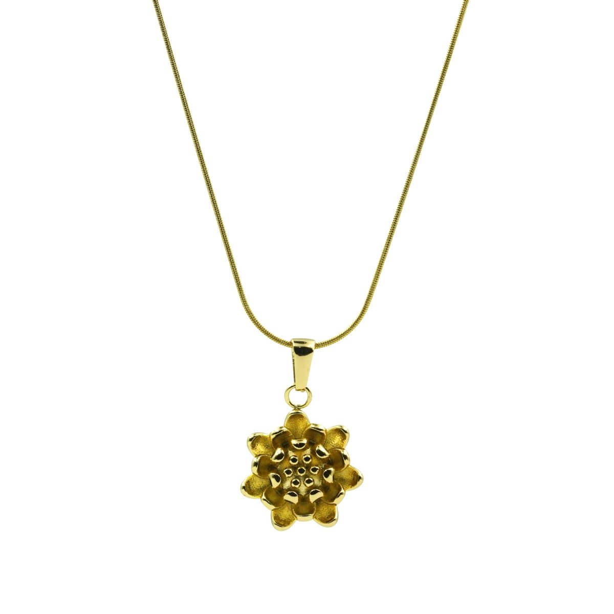 Artklim Gold Plated Flower Pendant Necklace