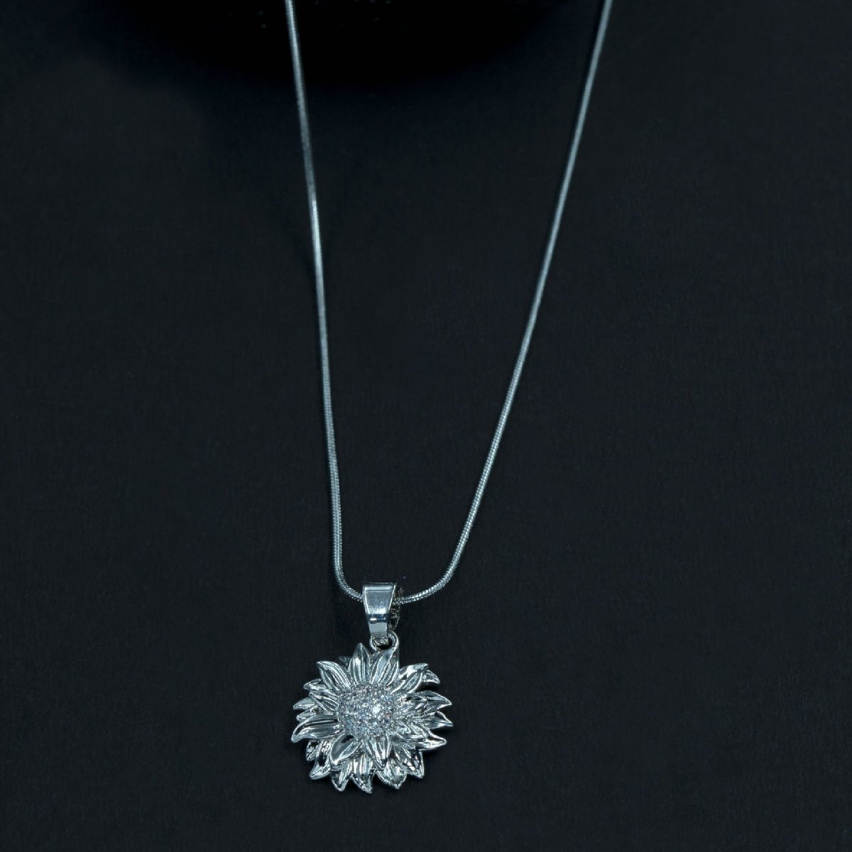 Artklim Silver Plated Sunflower Pendant Necklace