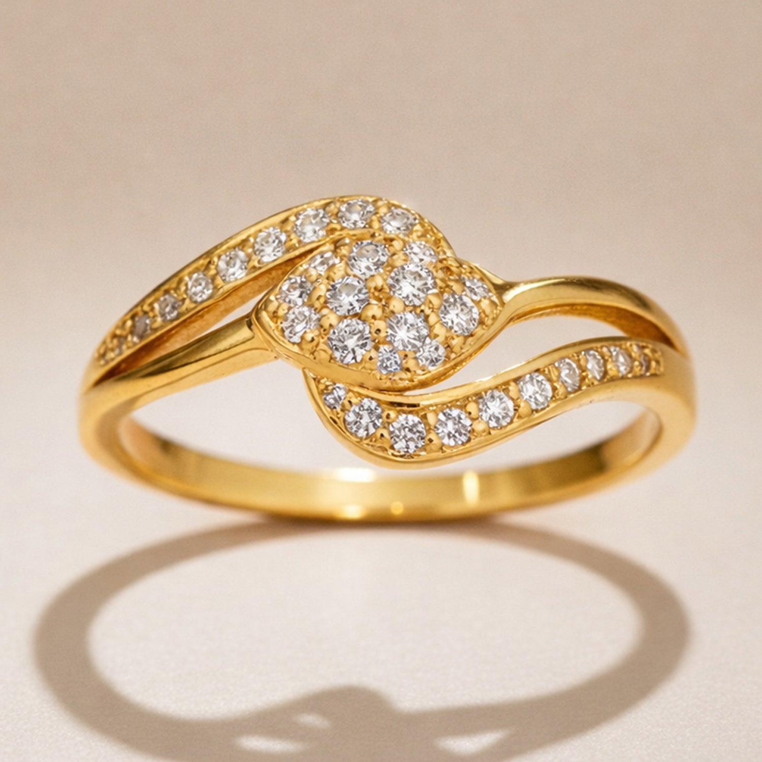 Artklim Gold-Plated Swirl Spark Anti-Tarnish Ring