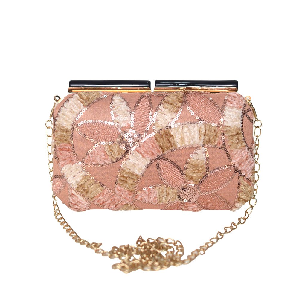 Pink Floral Pattern Evening Clutch