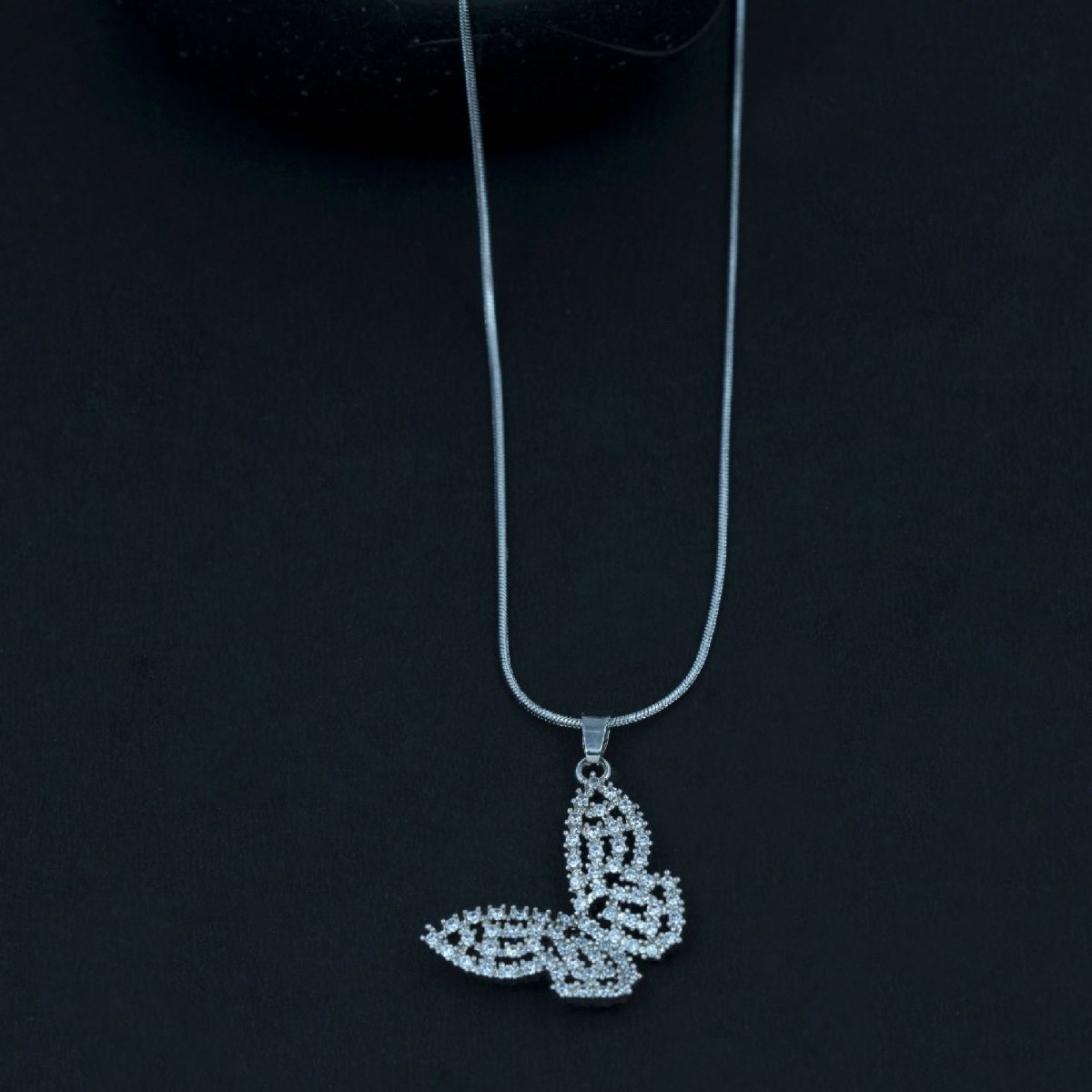 Artklim Silver Plated Butterfly Pendant Necklace