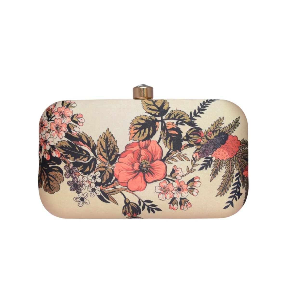 Red Floral Printed Clutch