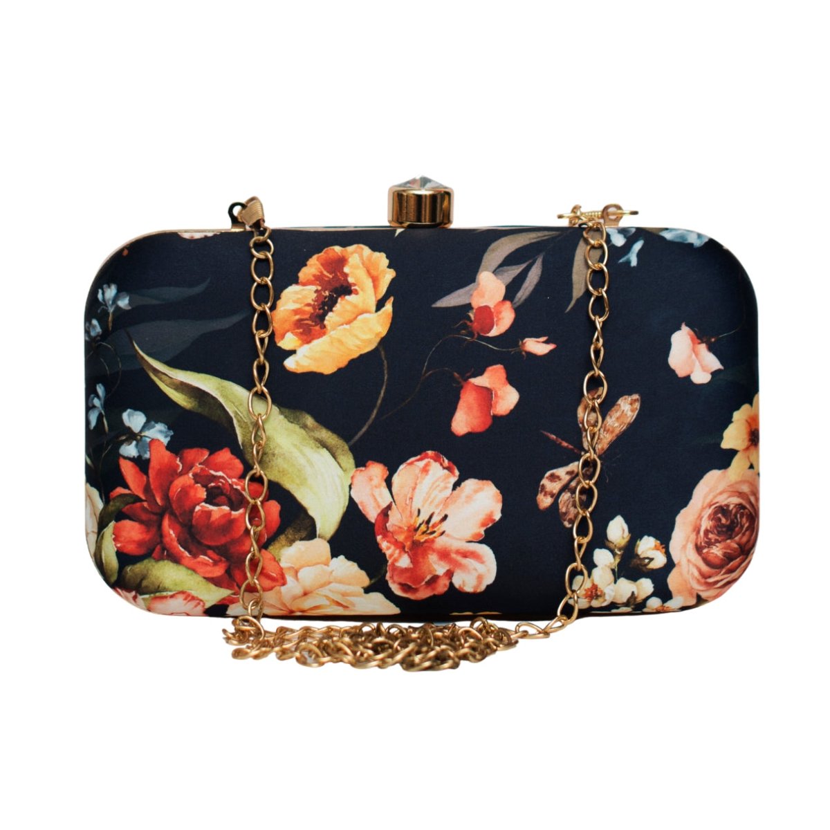 Blooming Printed Clutch