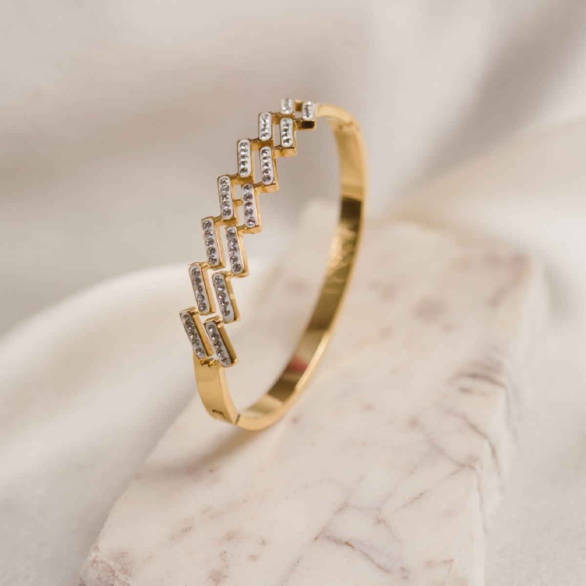 Artklim Double Layer Gold Plated Bangle Bracelet